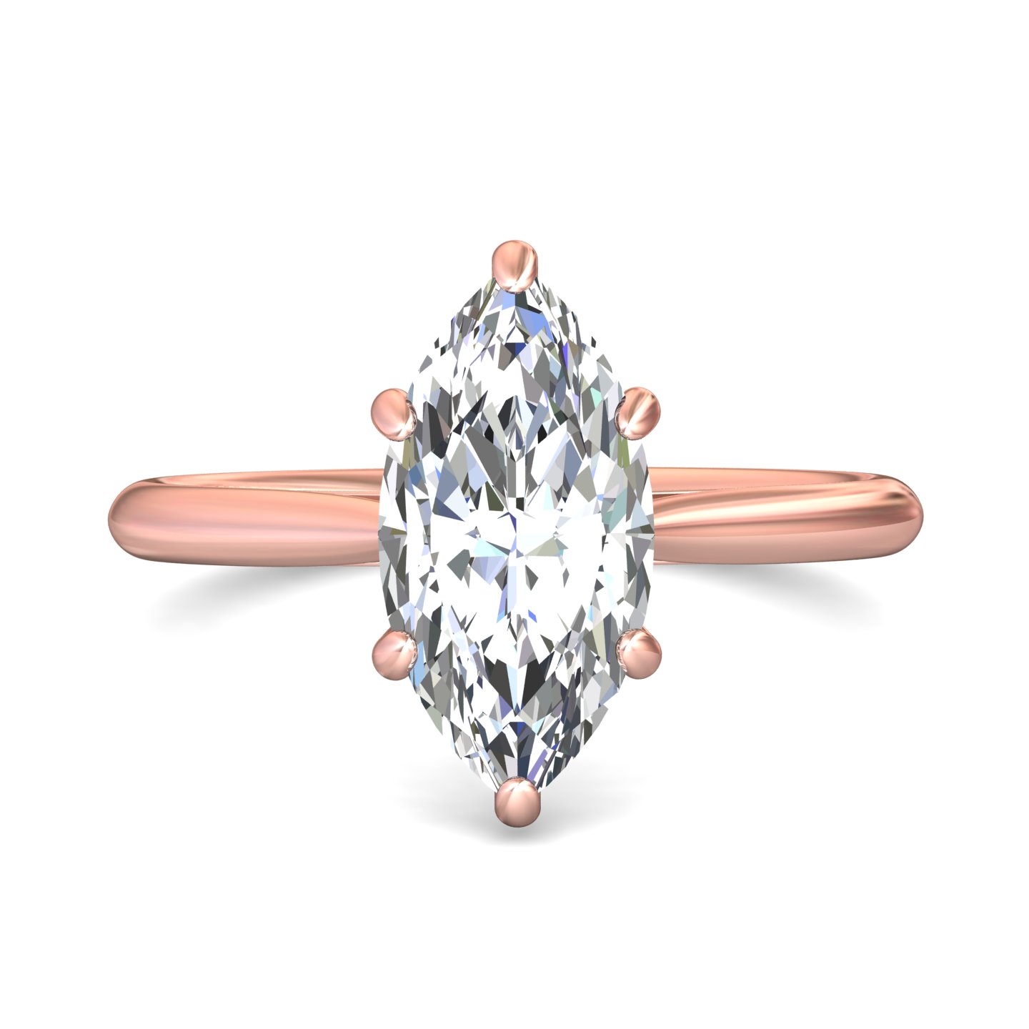 14K Rose Gold Marquise Diamond Engagement Ring