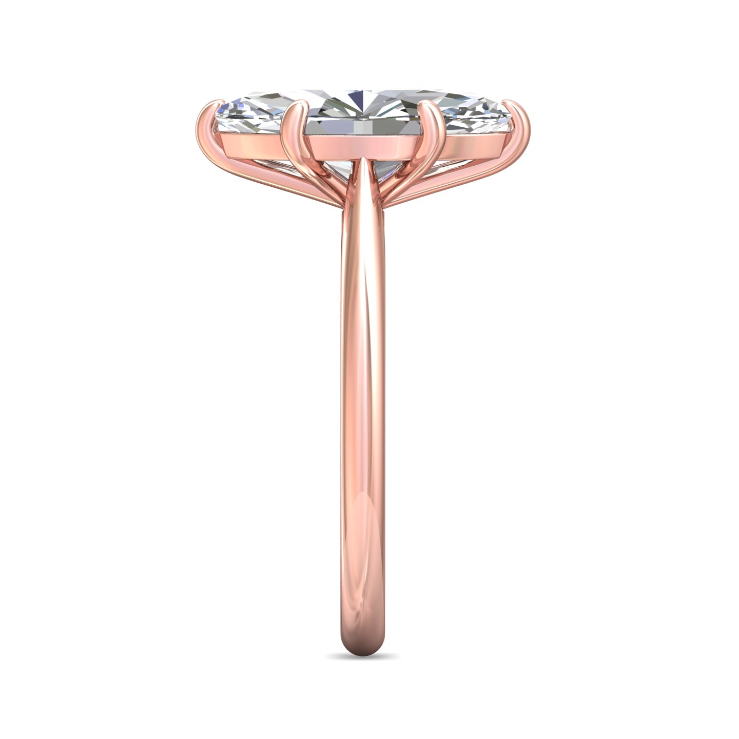 14K Rose Gold Marquise Diamond Engagement Ring