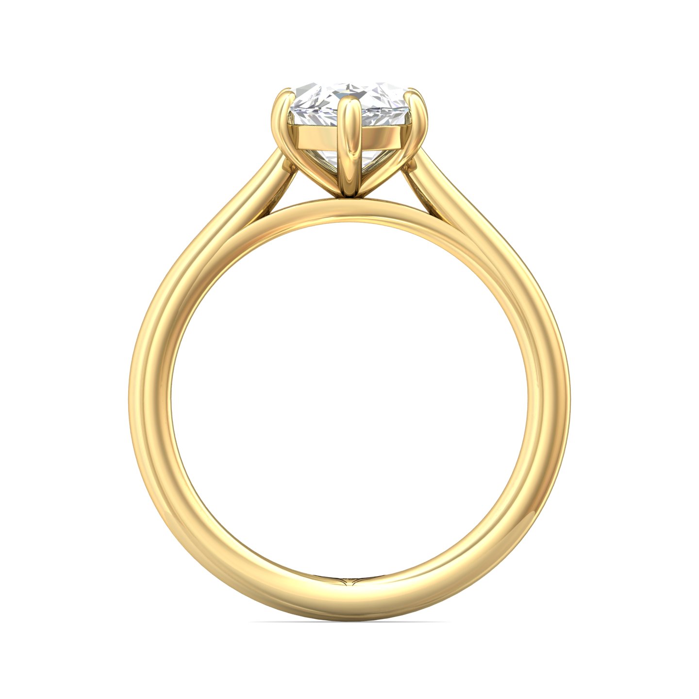14K Yellow Gold Marquise Diamond Engagement Ring