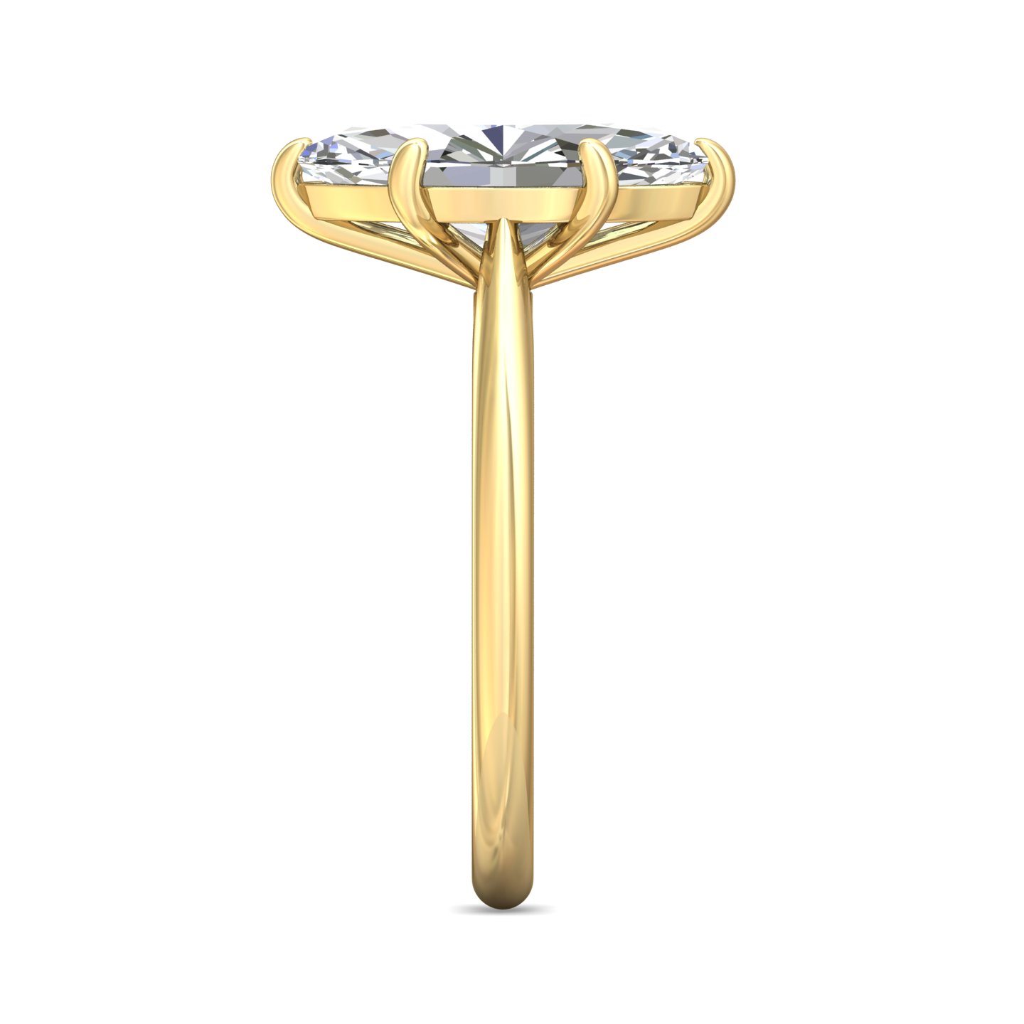 14K Yellow Gold Marquise Diamond Engagement Ring