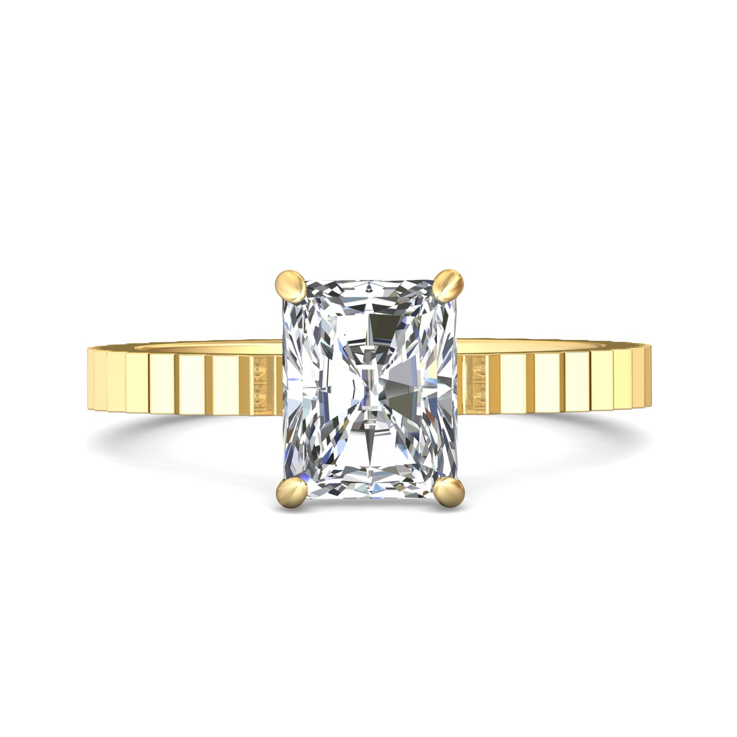14k yellow and white gold cushion diamond engagement ring
