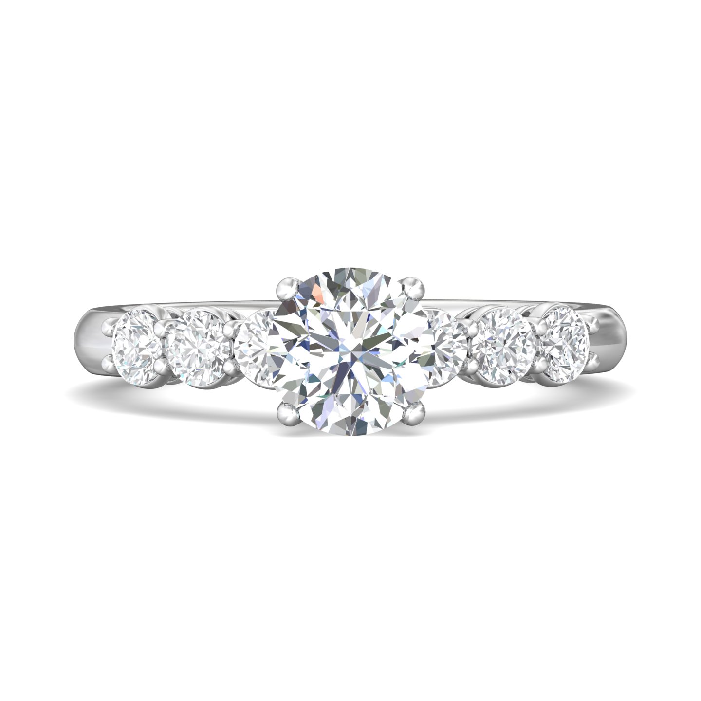  Platinum Round Diamond Engagement Ring