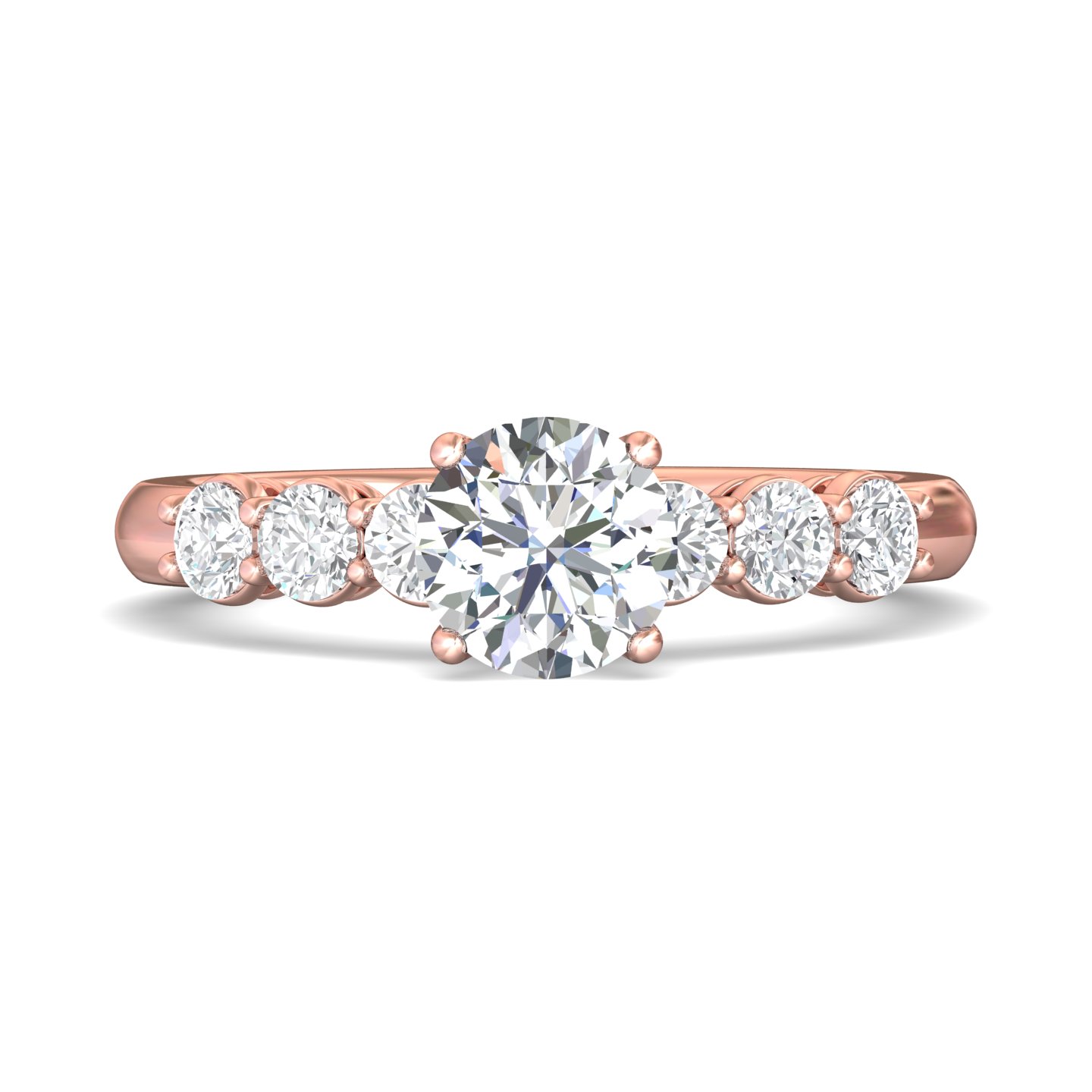 18K Rose Gold Round Diamond Engagement Ring