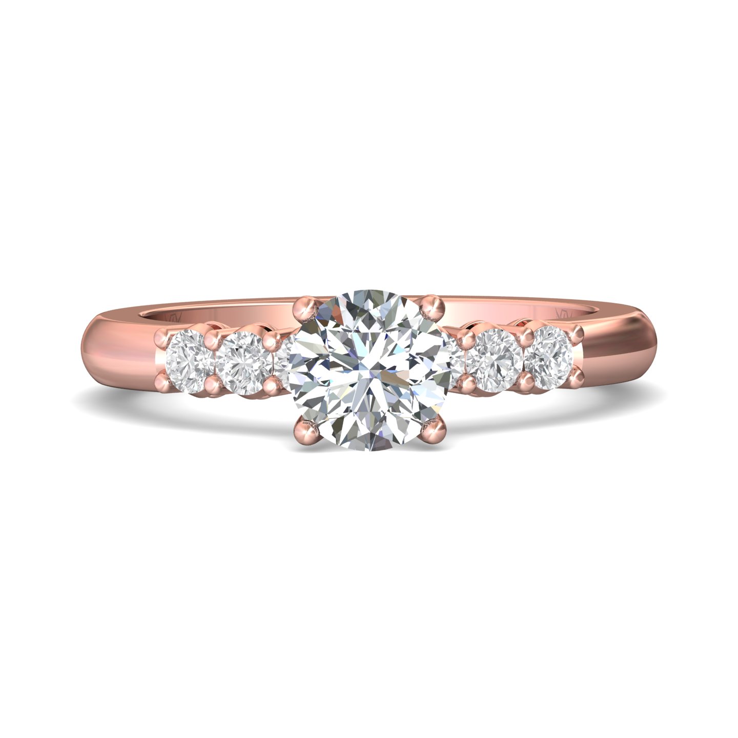 18k yellow gold round diamond engagement ring