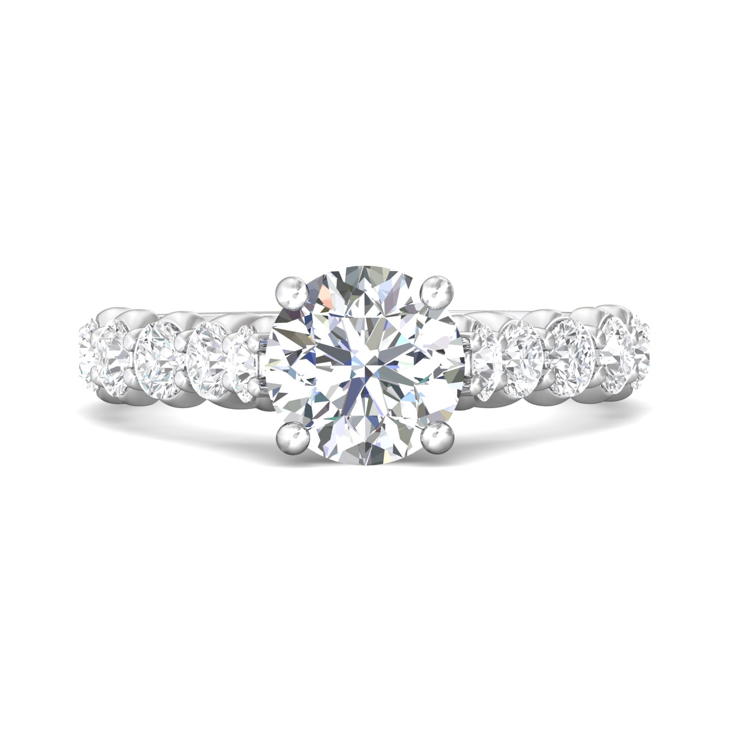 Platinum Round Diamond Engagement Ring