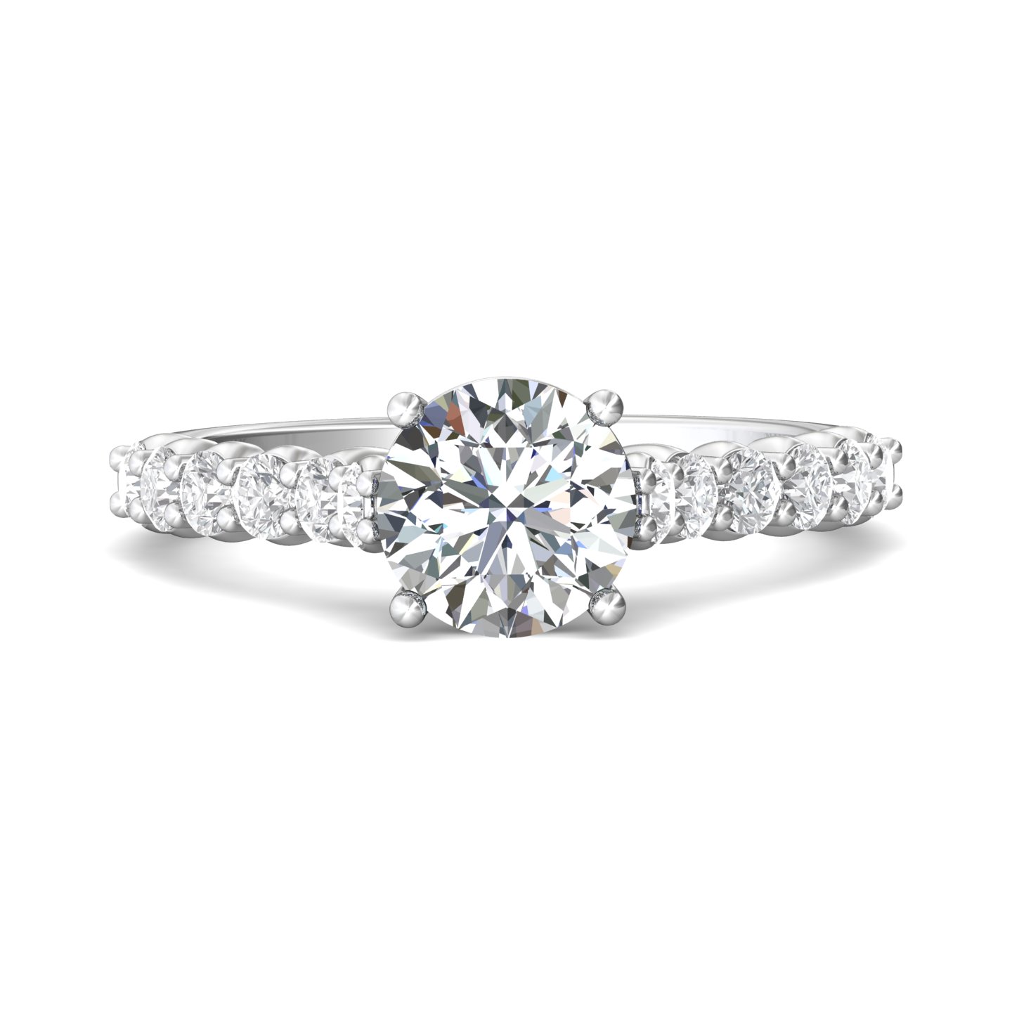 14k yellow gold round diamond engagement ring