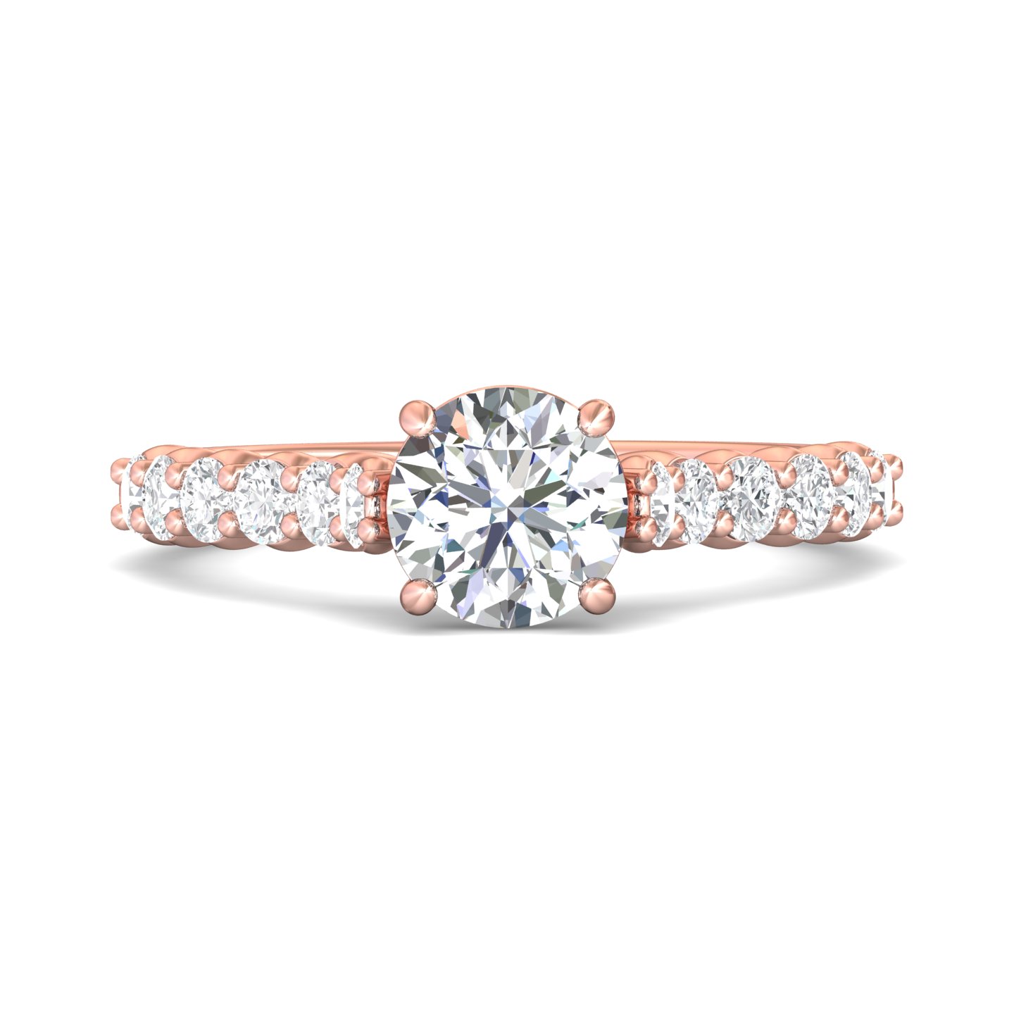 14k white gold round diamond engagement ring