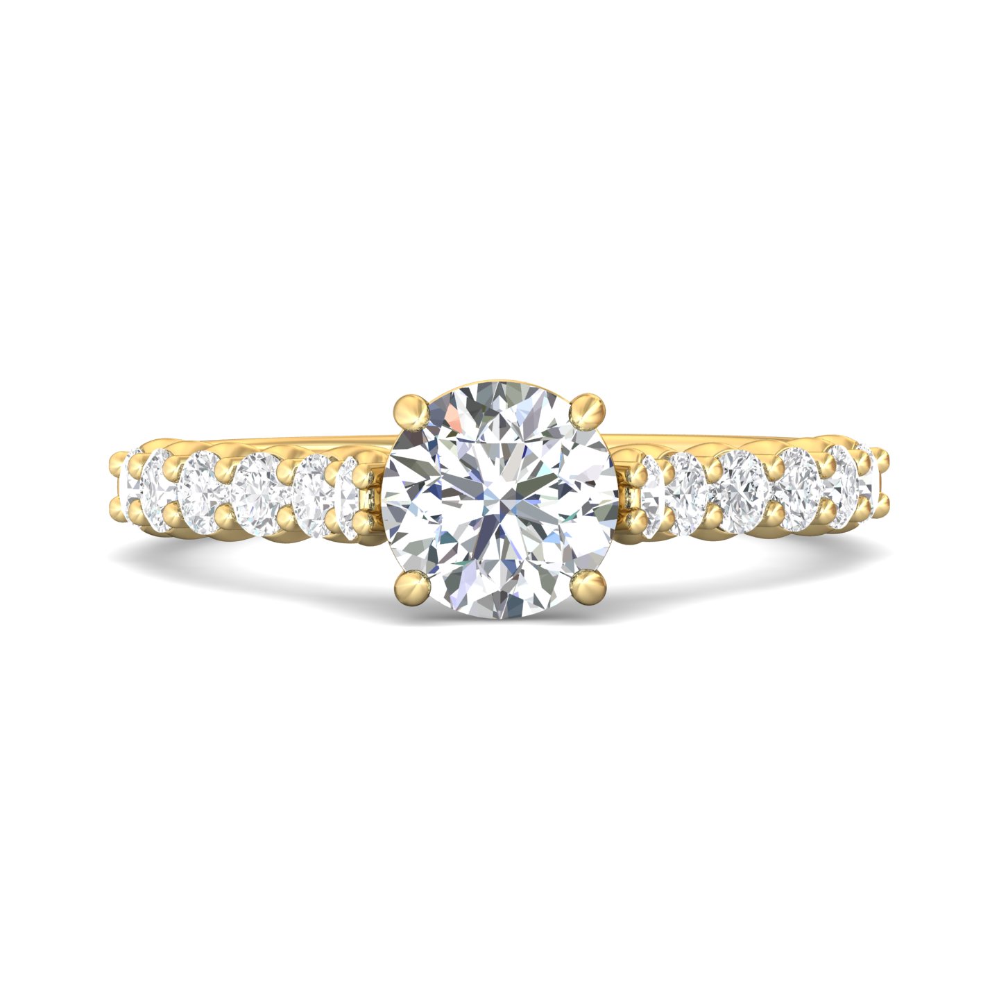 14k white gold round diamond engagement ring