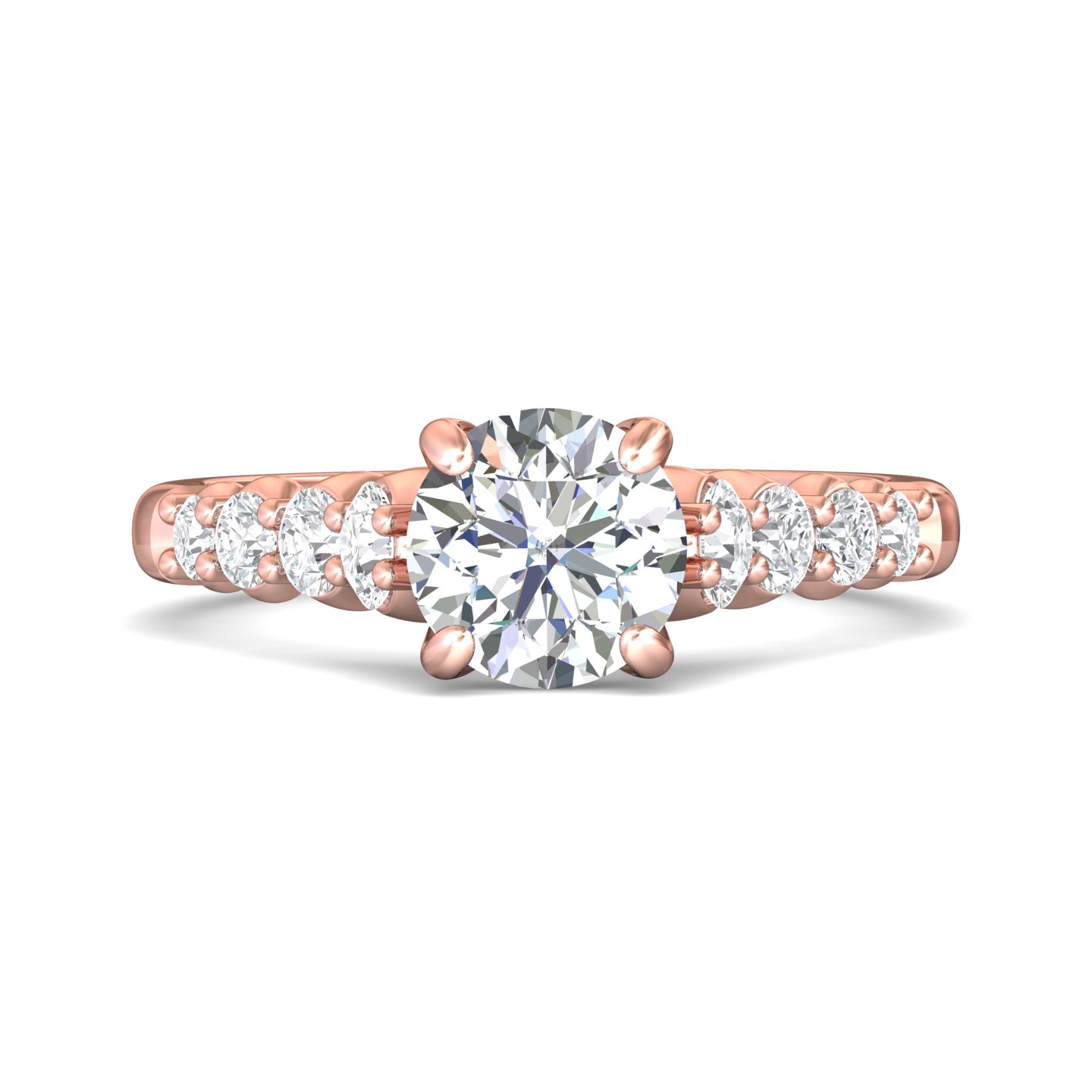 14k white gold round diamond engagement ring