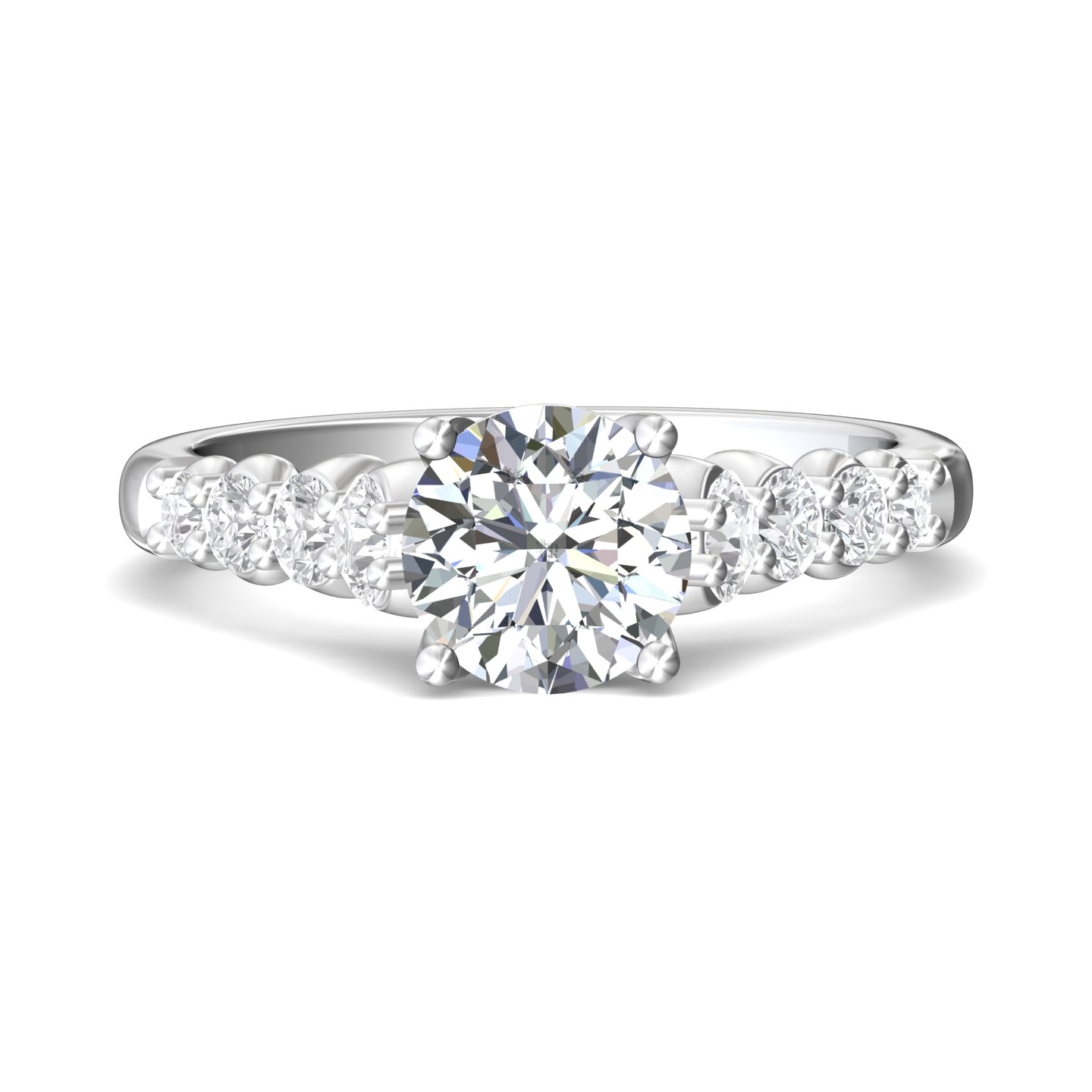  Platinum Round Diamond Engagement Ring
