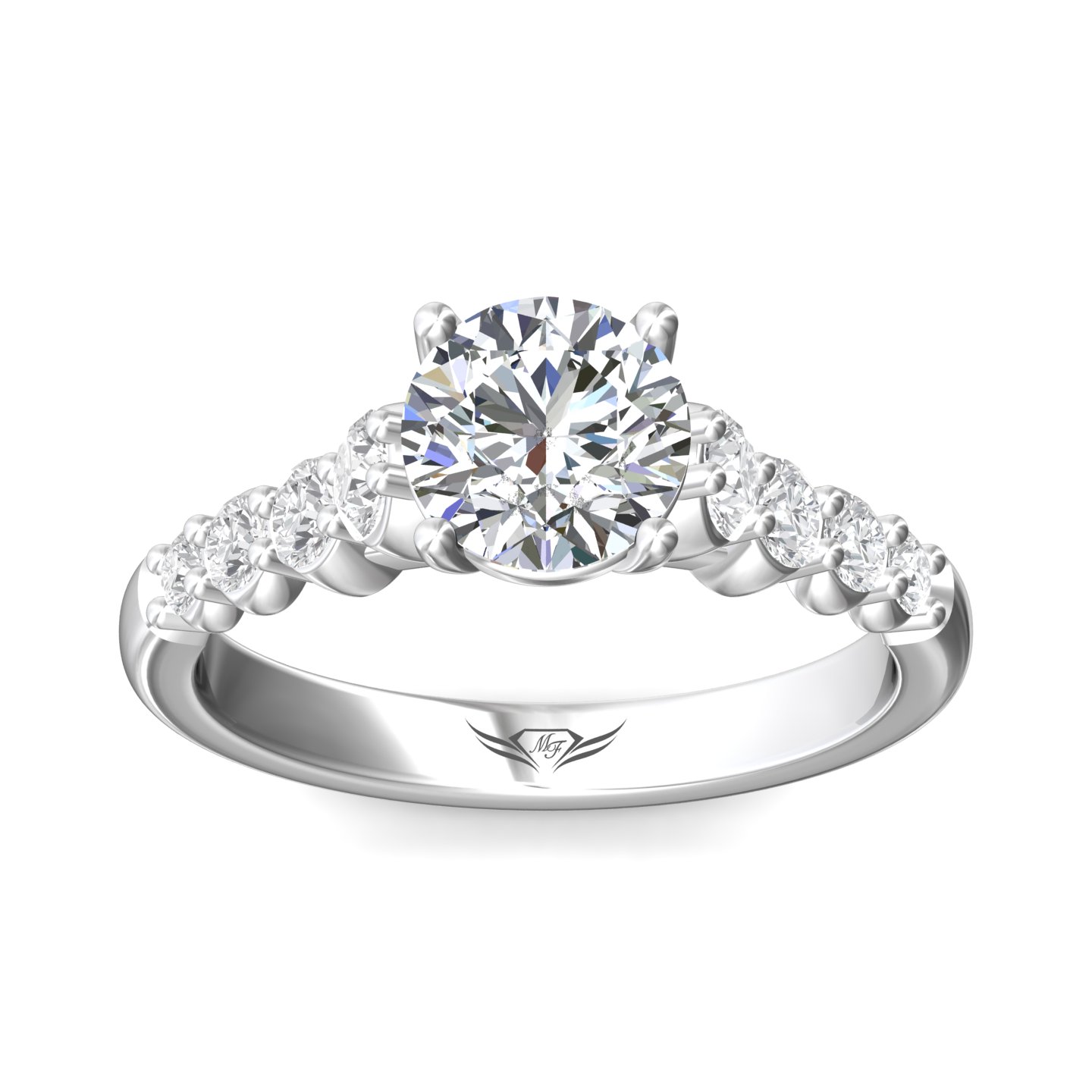  Platinum Round Diamond Engagement Ring