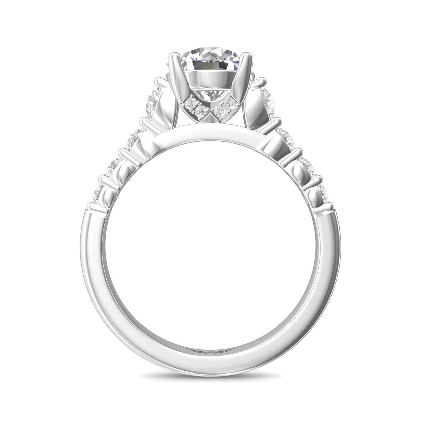  Platinum Round Diamond Engagement Ring