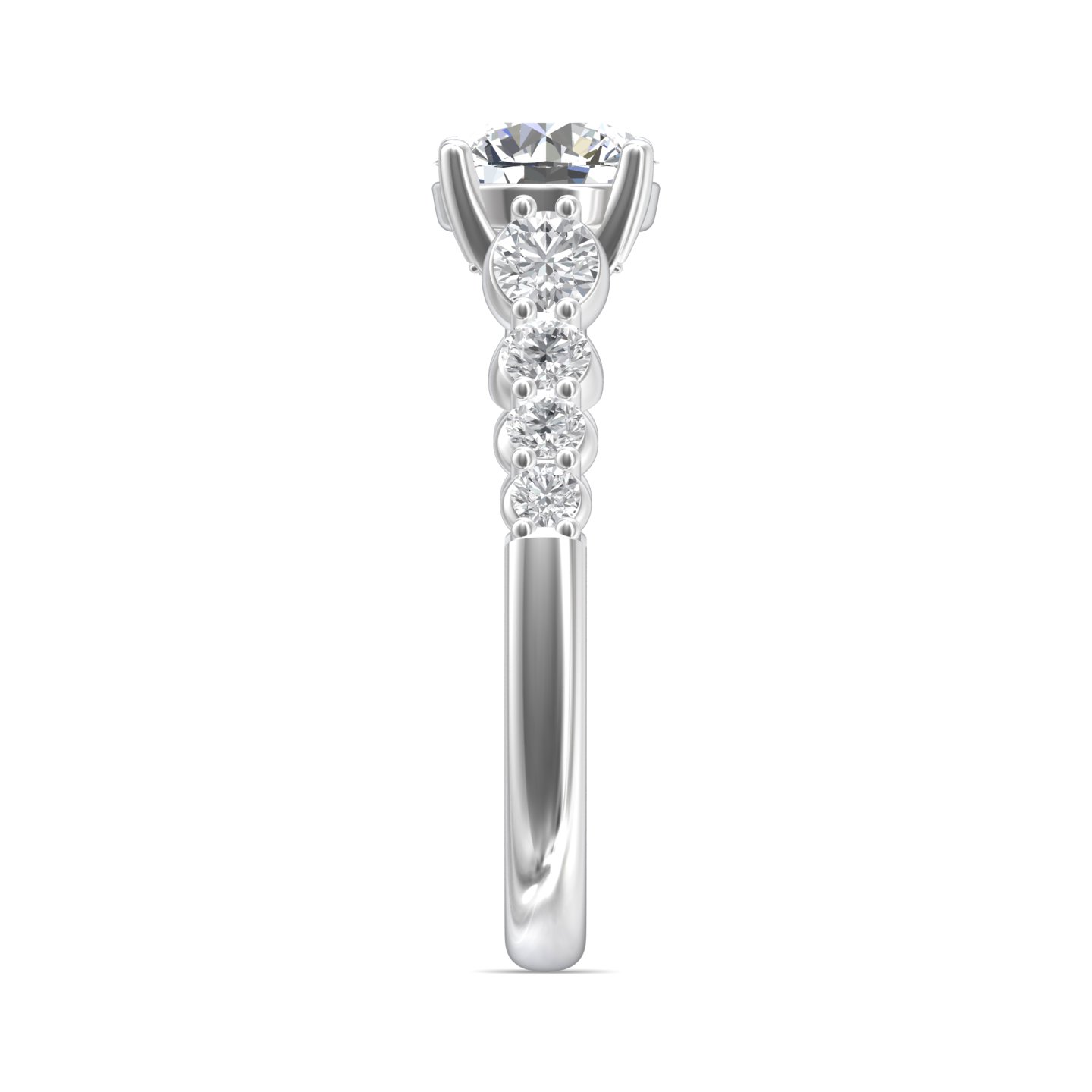  Platinum Round Diamond Engagement Ring