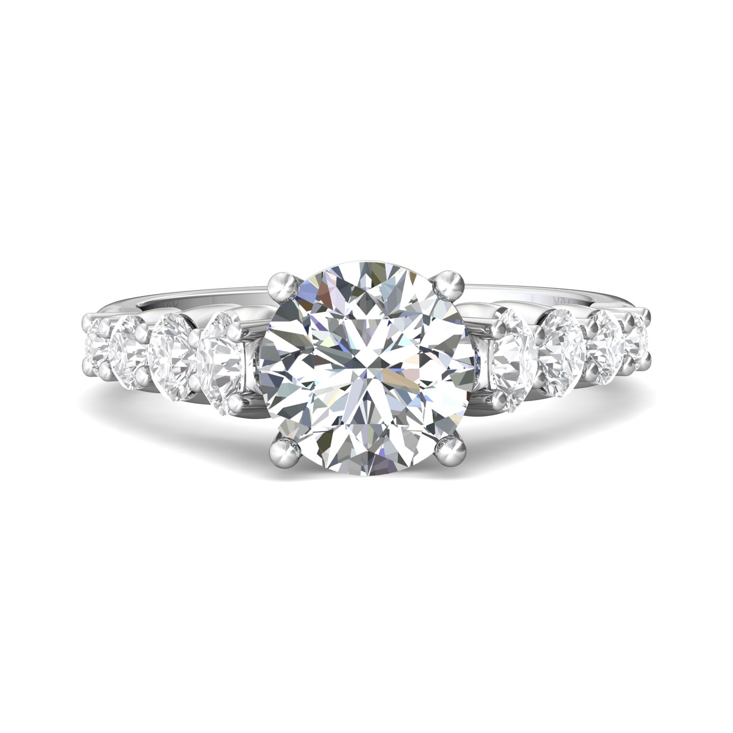  Platinum Round Diamond Engagement Ring