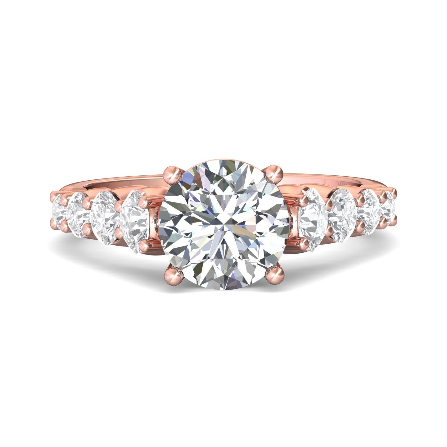 18K Rose Gold Round Diamond Engagement Ring