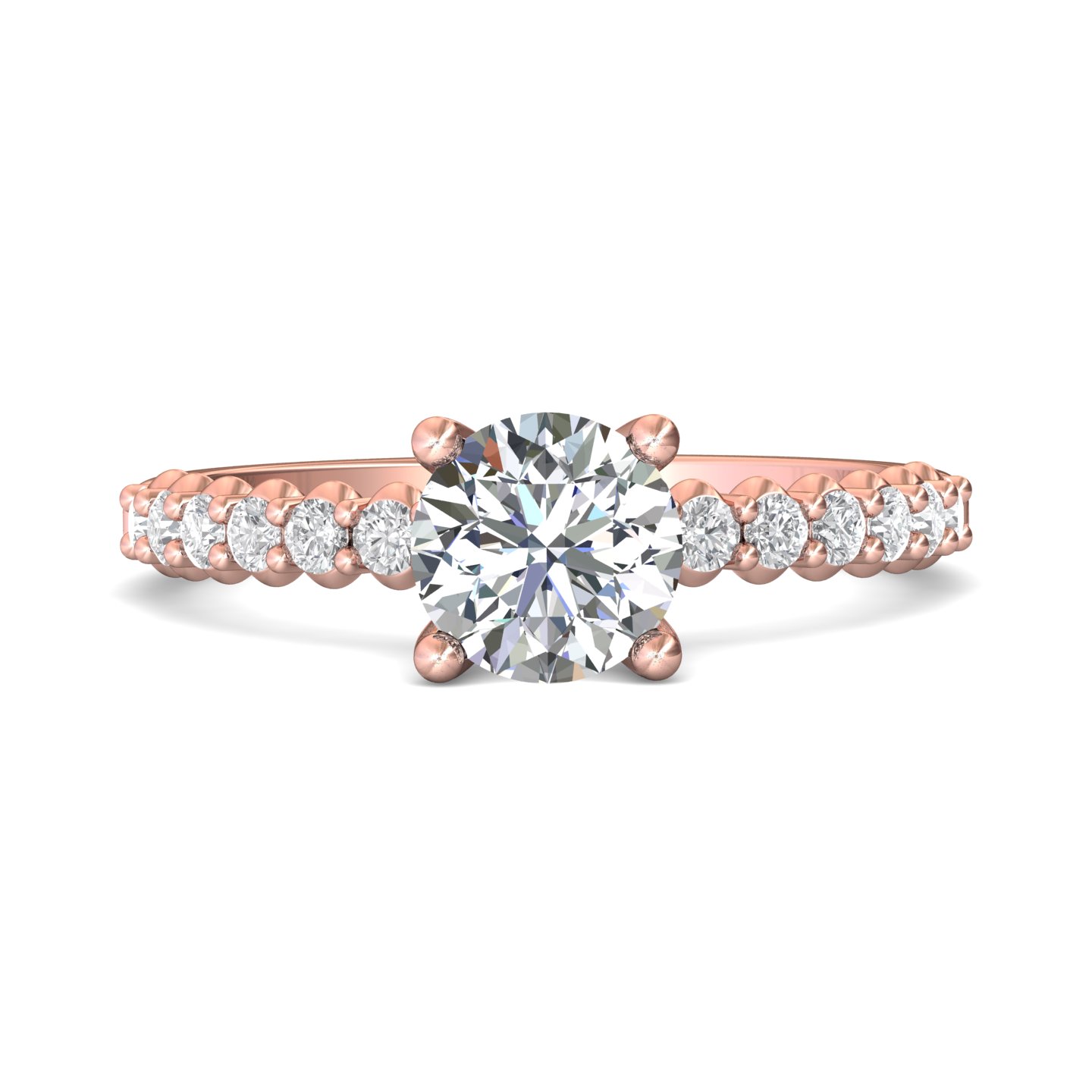 14k white gold round diamond engagement ring