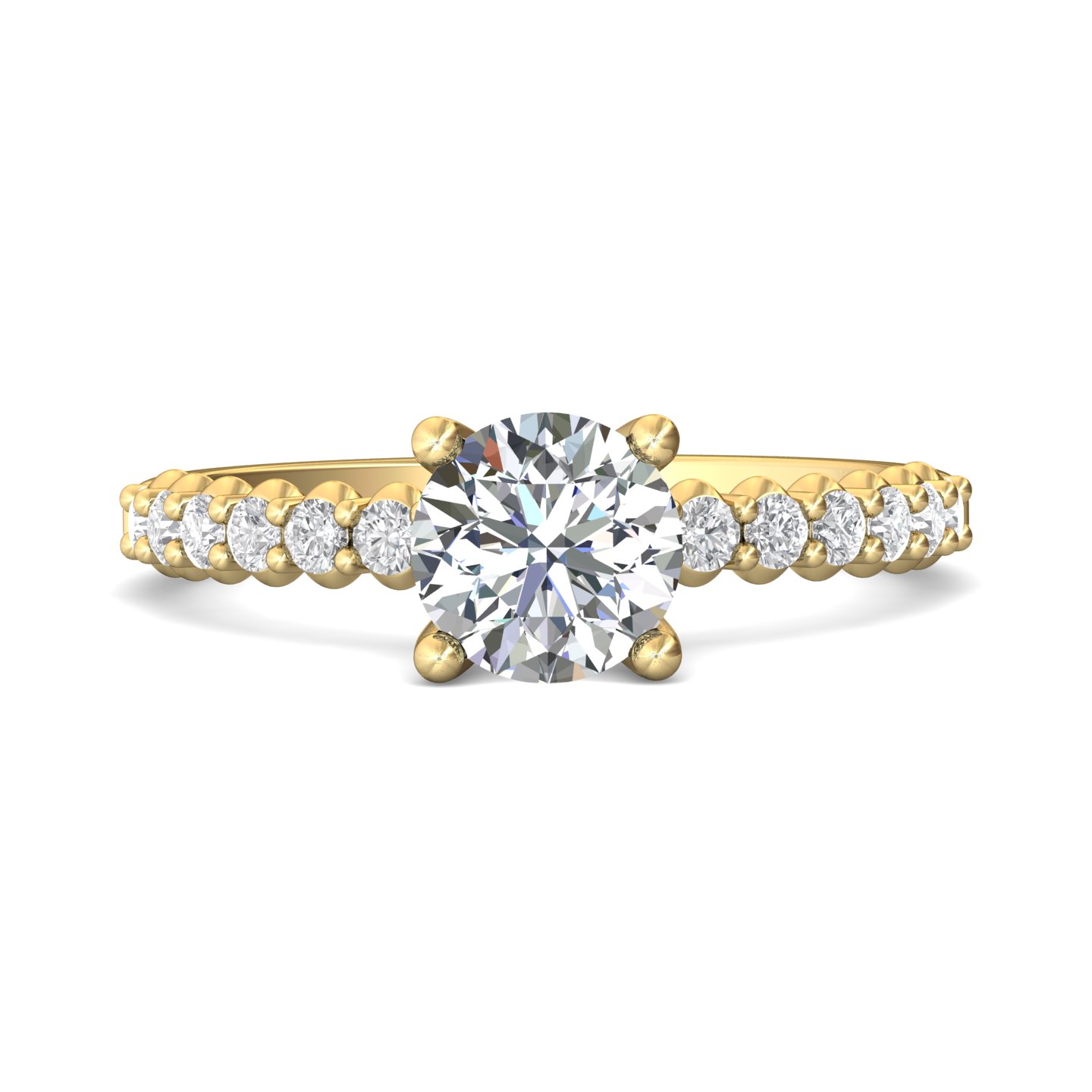 14k white gold round diamond engagement ring