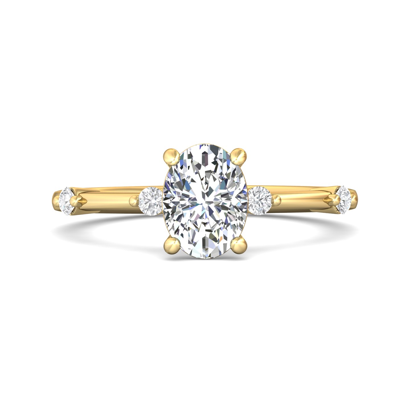 18k yellow gold and platinum round diamond engagement ring