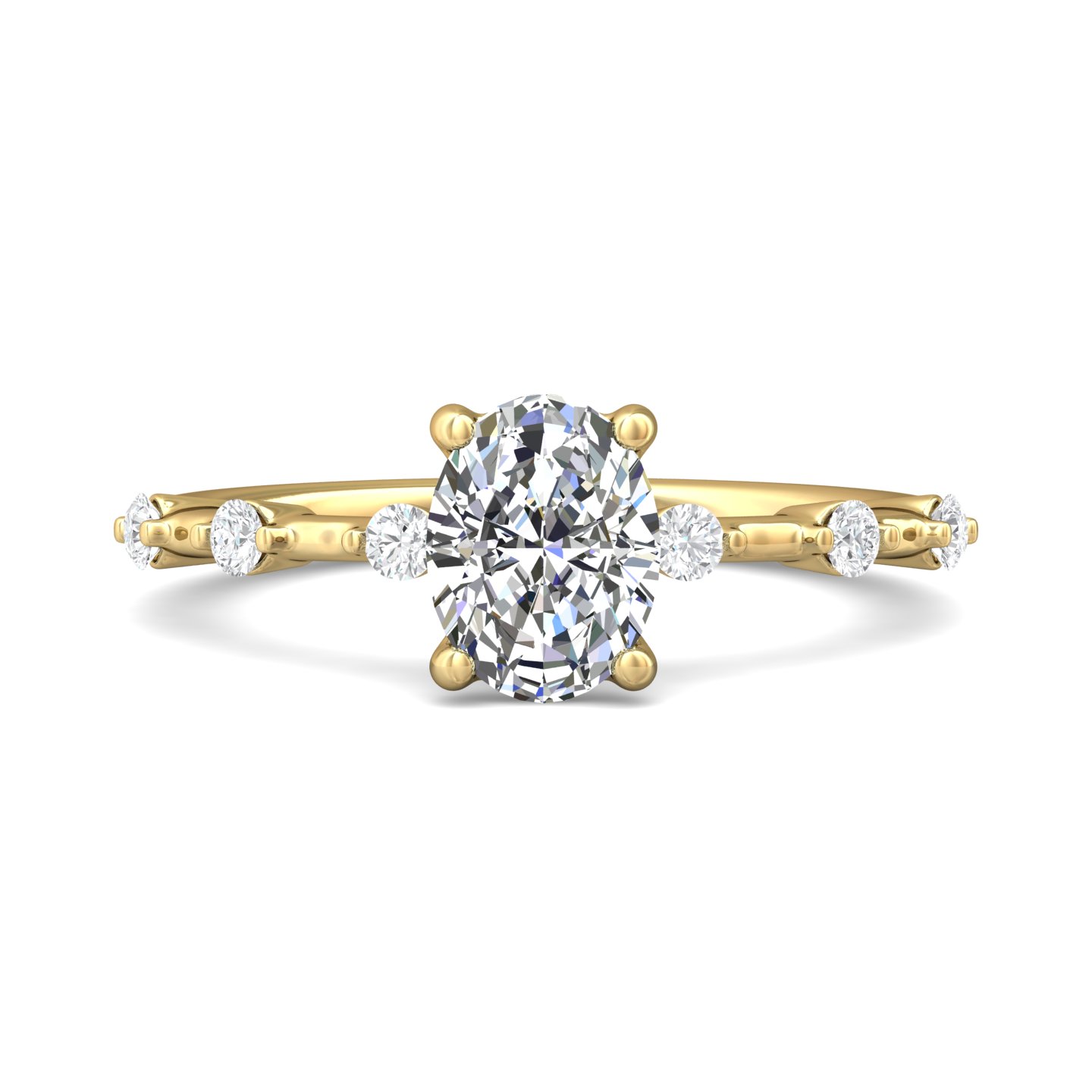 14k rose and white gold oval diamond engagement ring