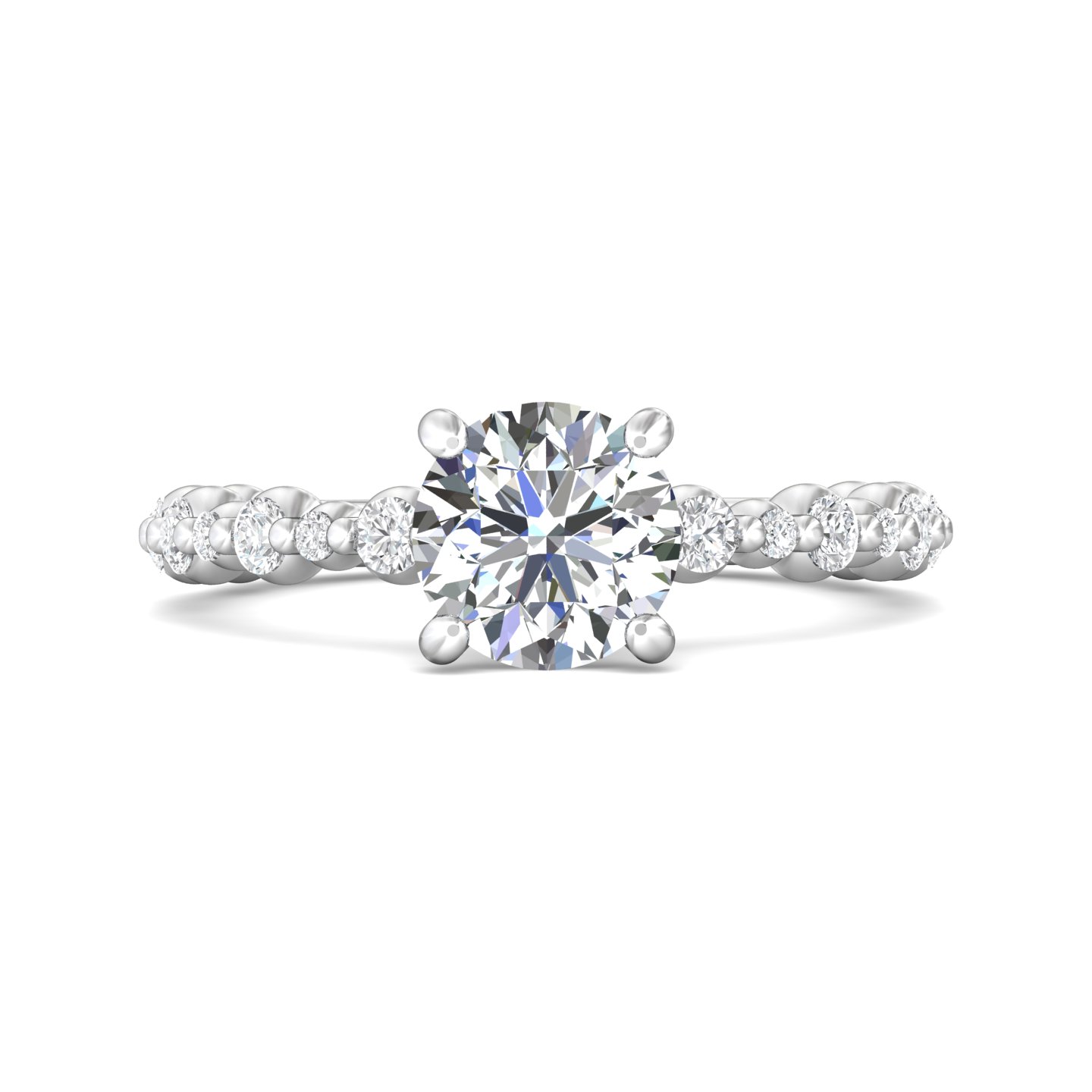 14k rose gold round diamond engagement ring