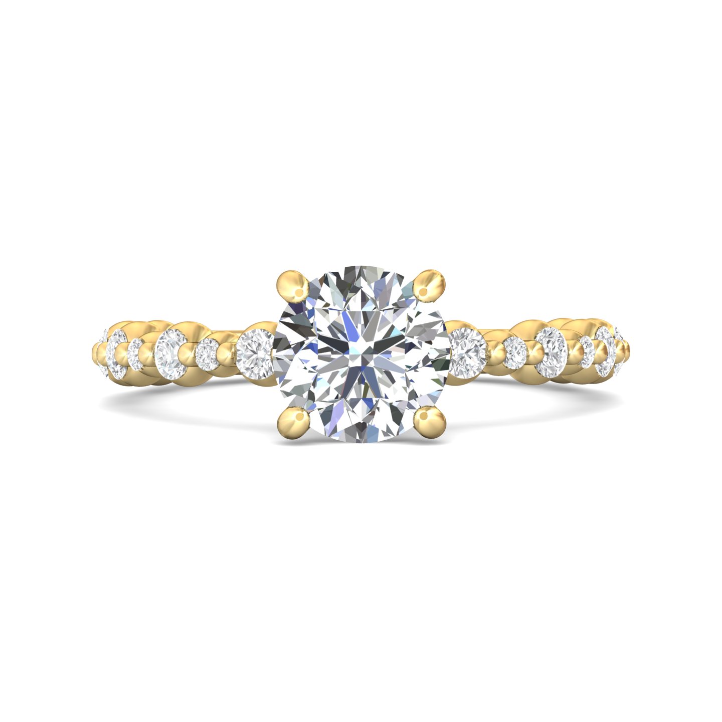 14k rose gold round diamond engagement ring