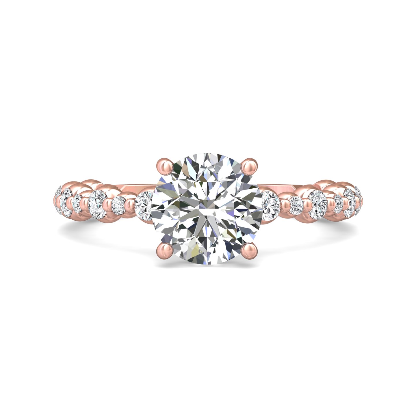 14K Rose Gold Round Diamond Engagement Ring