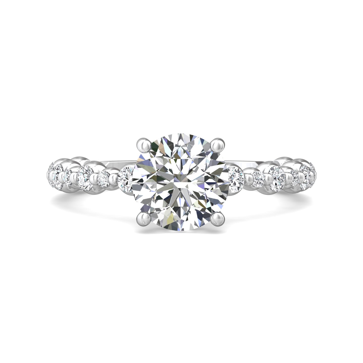14k rose gold round diamond engagement ring
