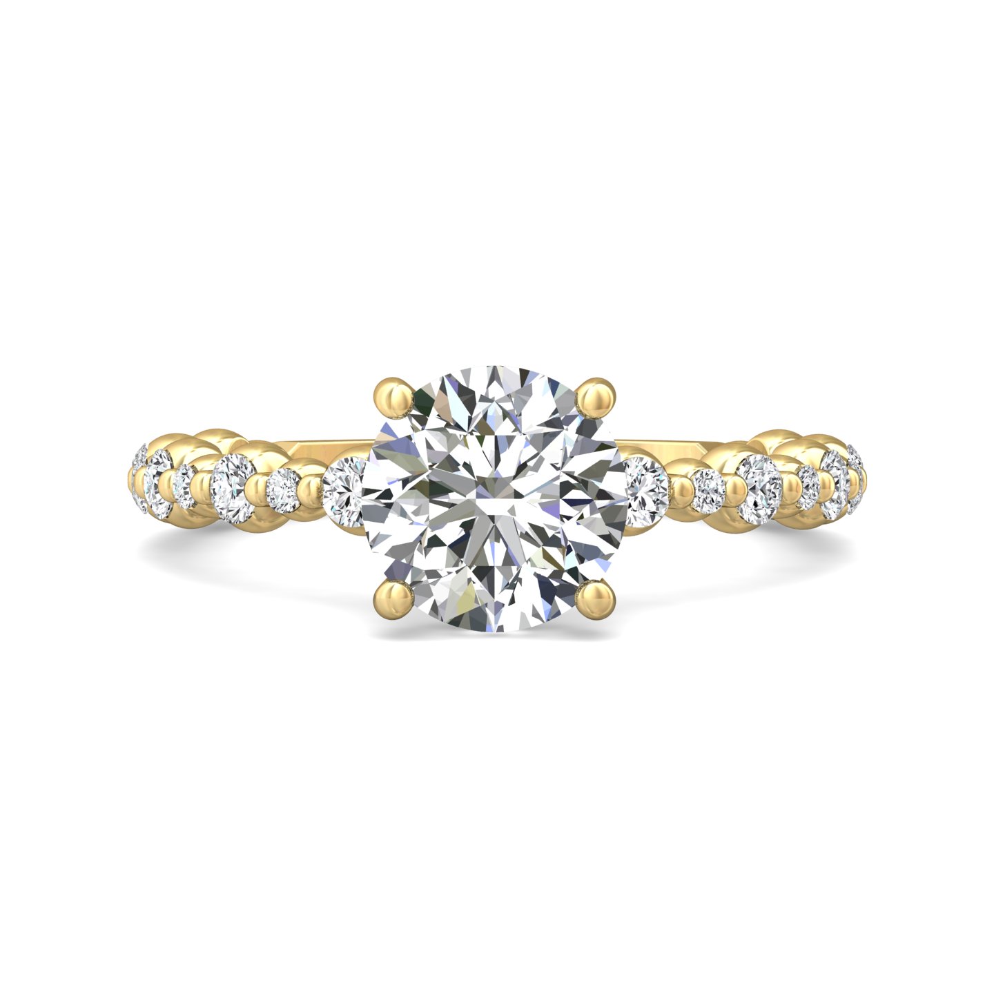 14k rose gold round diamond engagement ring