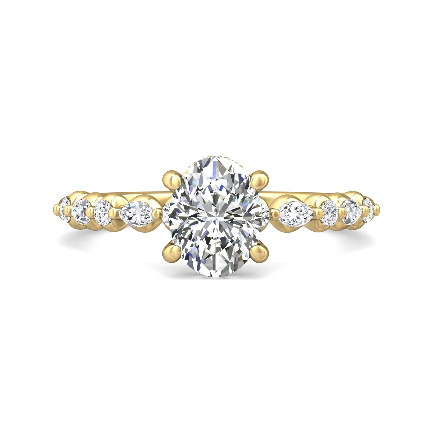 14k rose gold oval diamond engagement ring