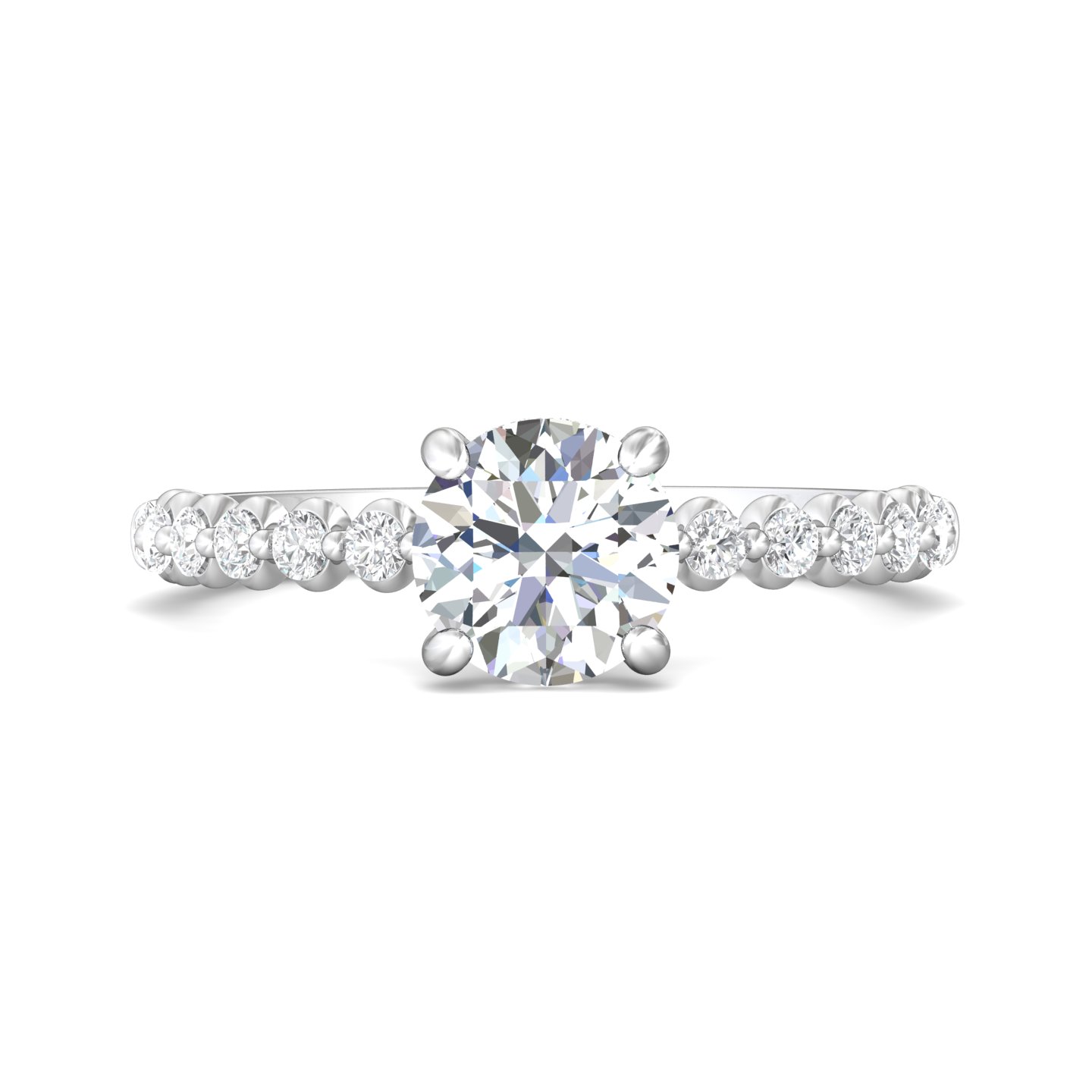  Platinum Round Diamond Engagement Ring