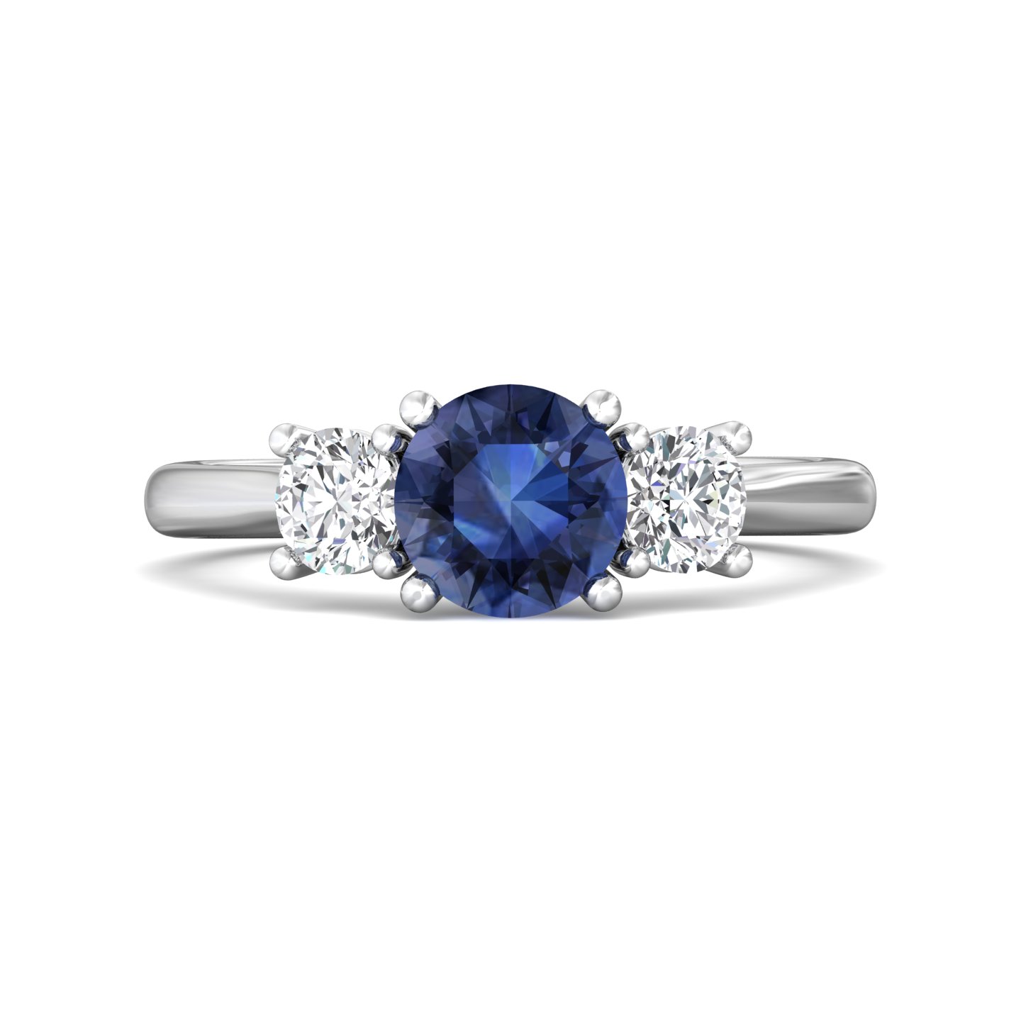 14K White Gold Round Diamond Engagement Ring