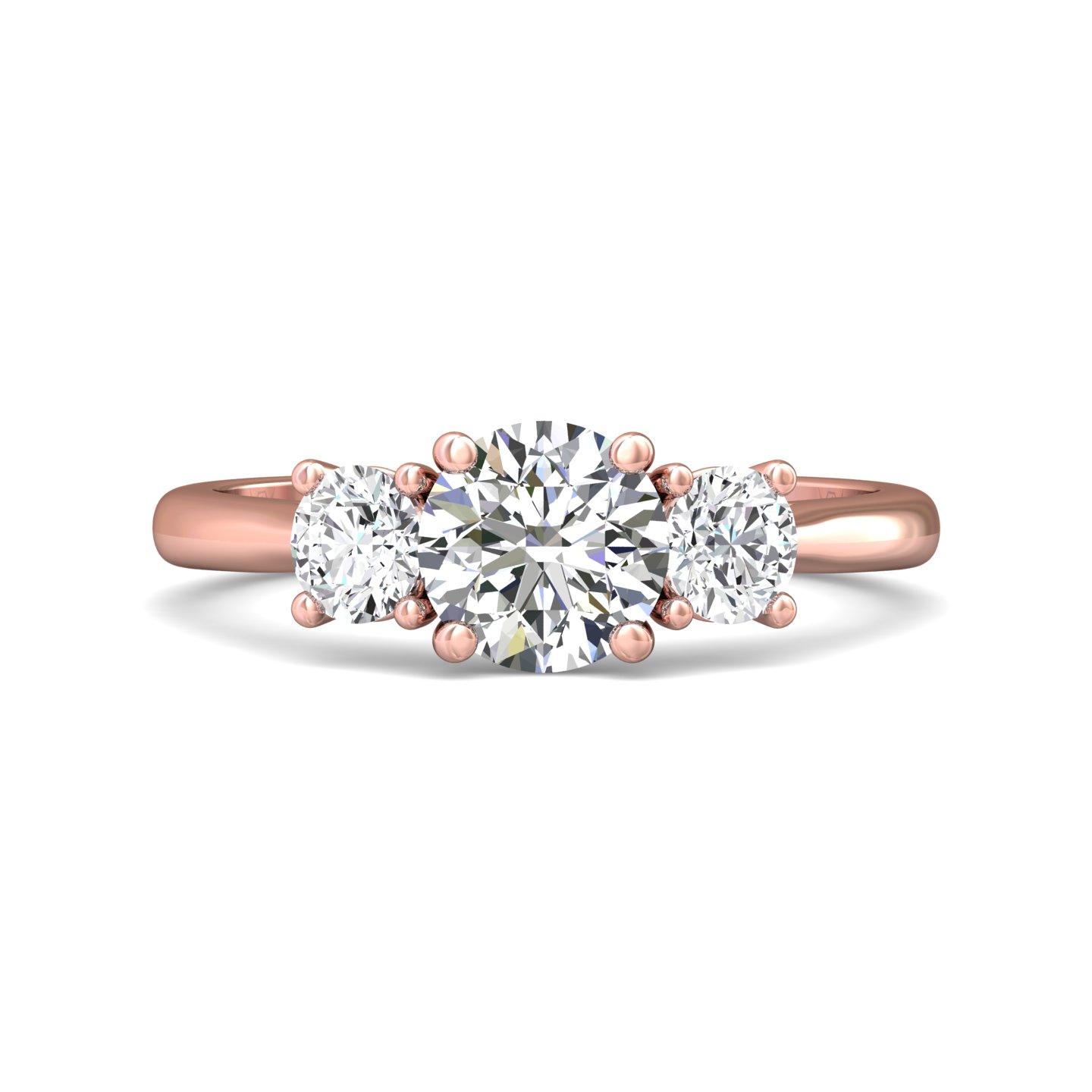 18K Rose Gold Round Diamond Engagement Ring