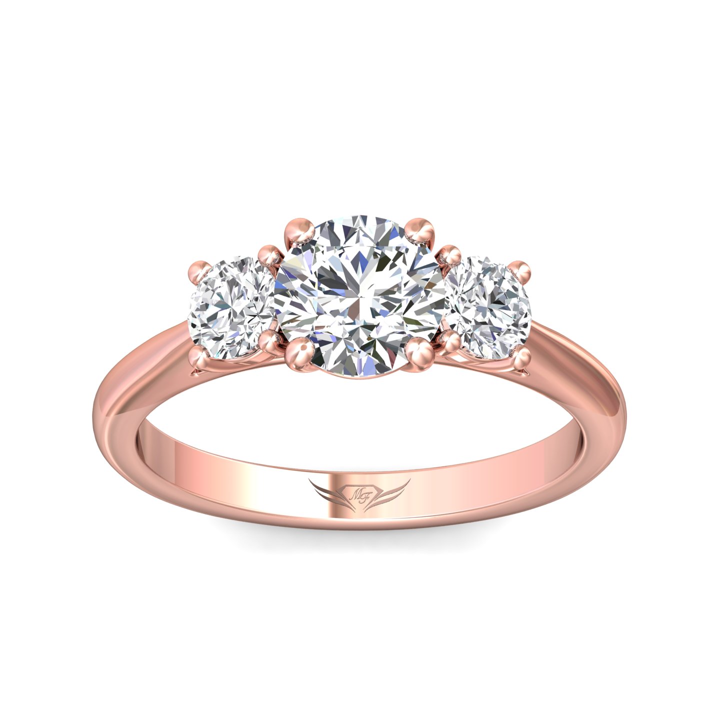 18K Rose Gold Round Diamond Engagement Ring