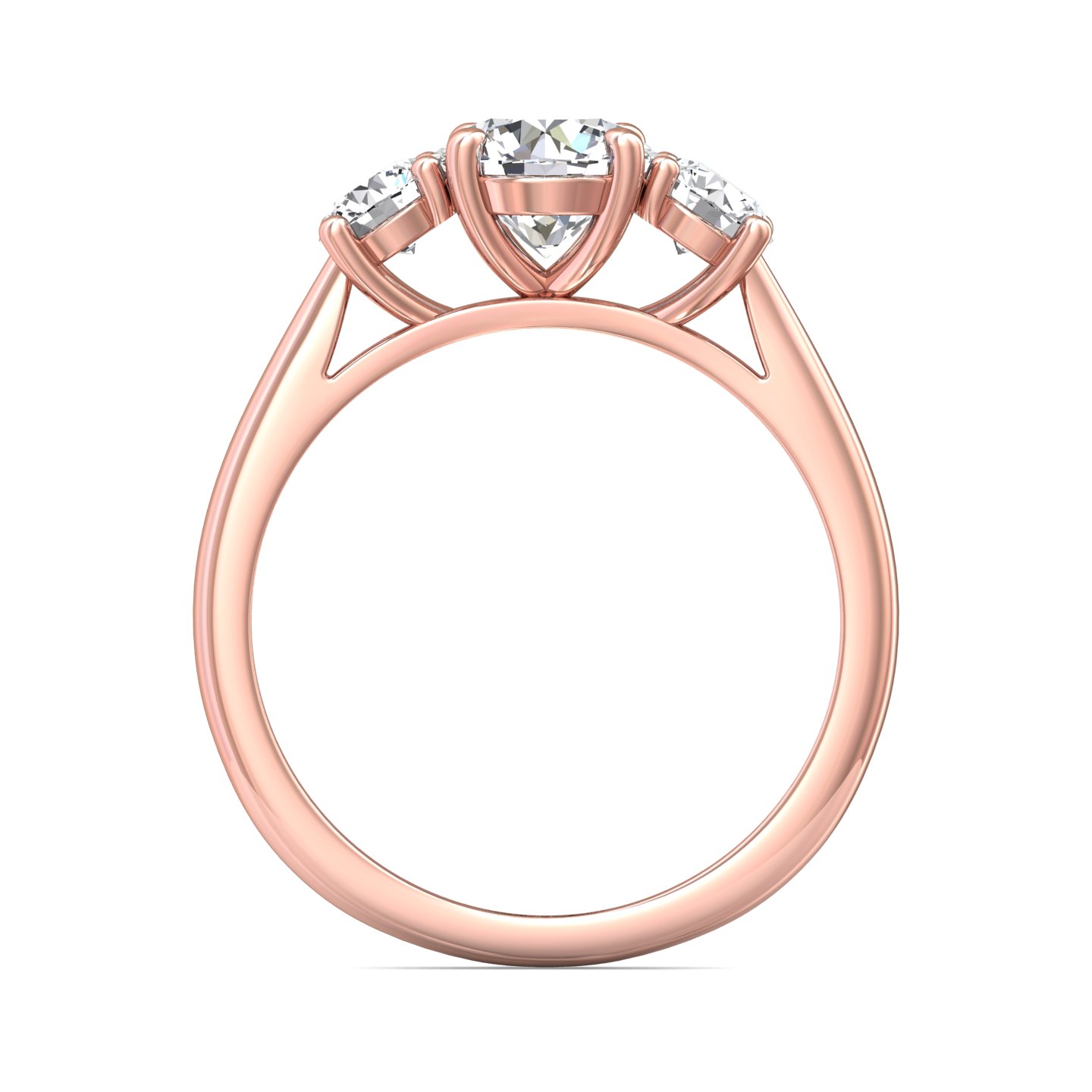 18K Rose Gold Round Diamond Engagement Ring