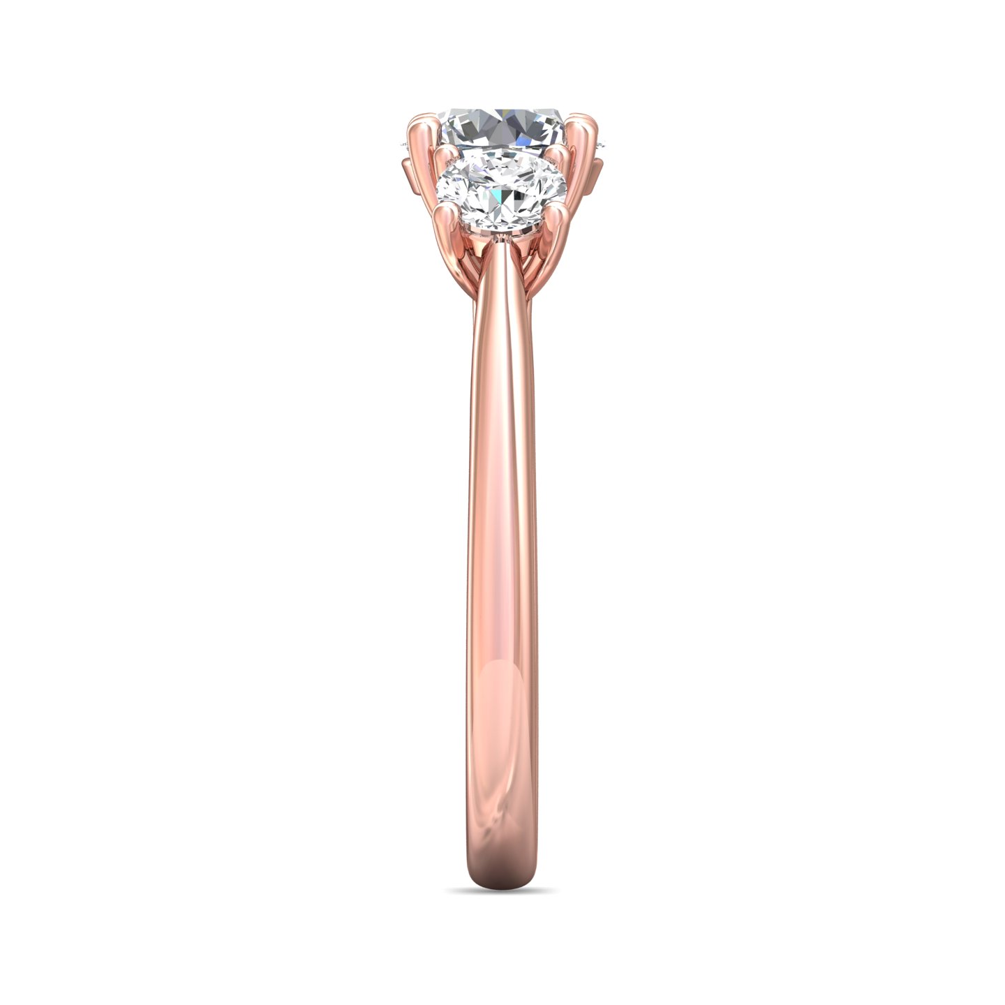 18K Rose Gold Round Diamond Engagement Ring