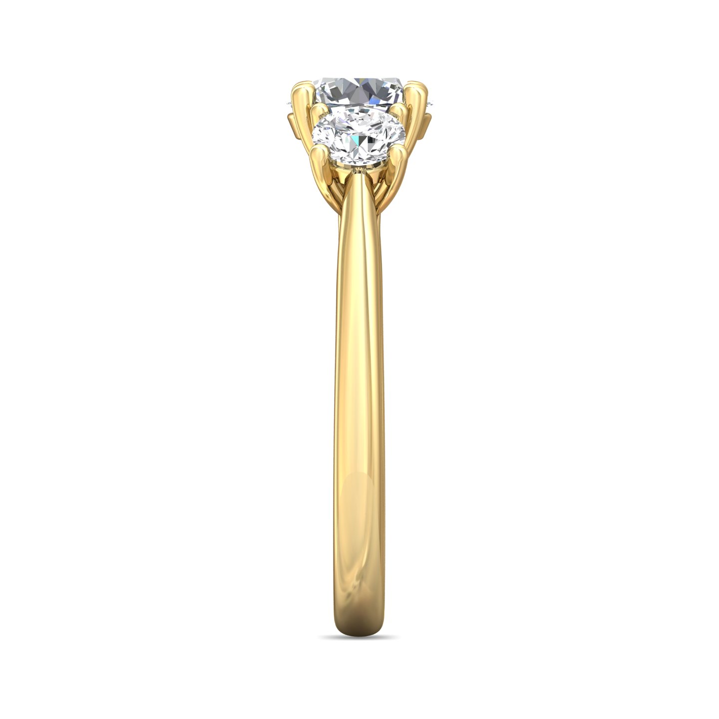 18K Yellow Gold Round Diamond Engagement Ring