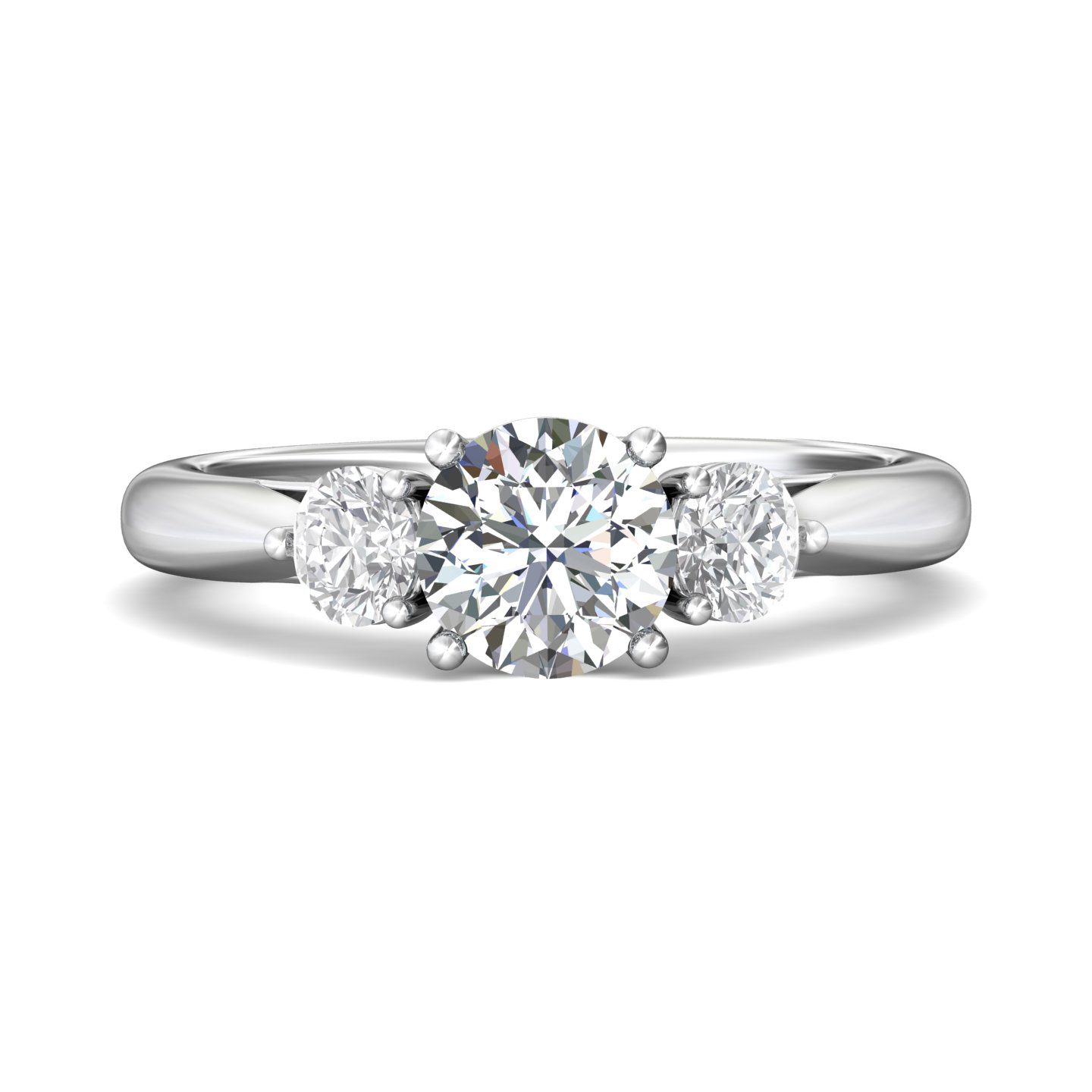 14K White Gold Round Diamond Engagement Ring