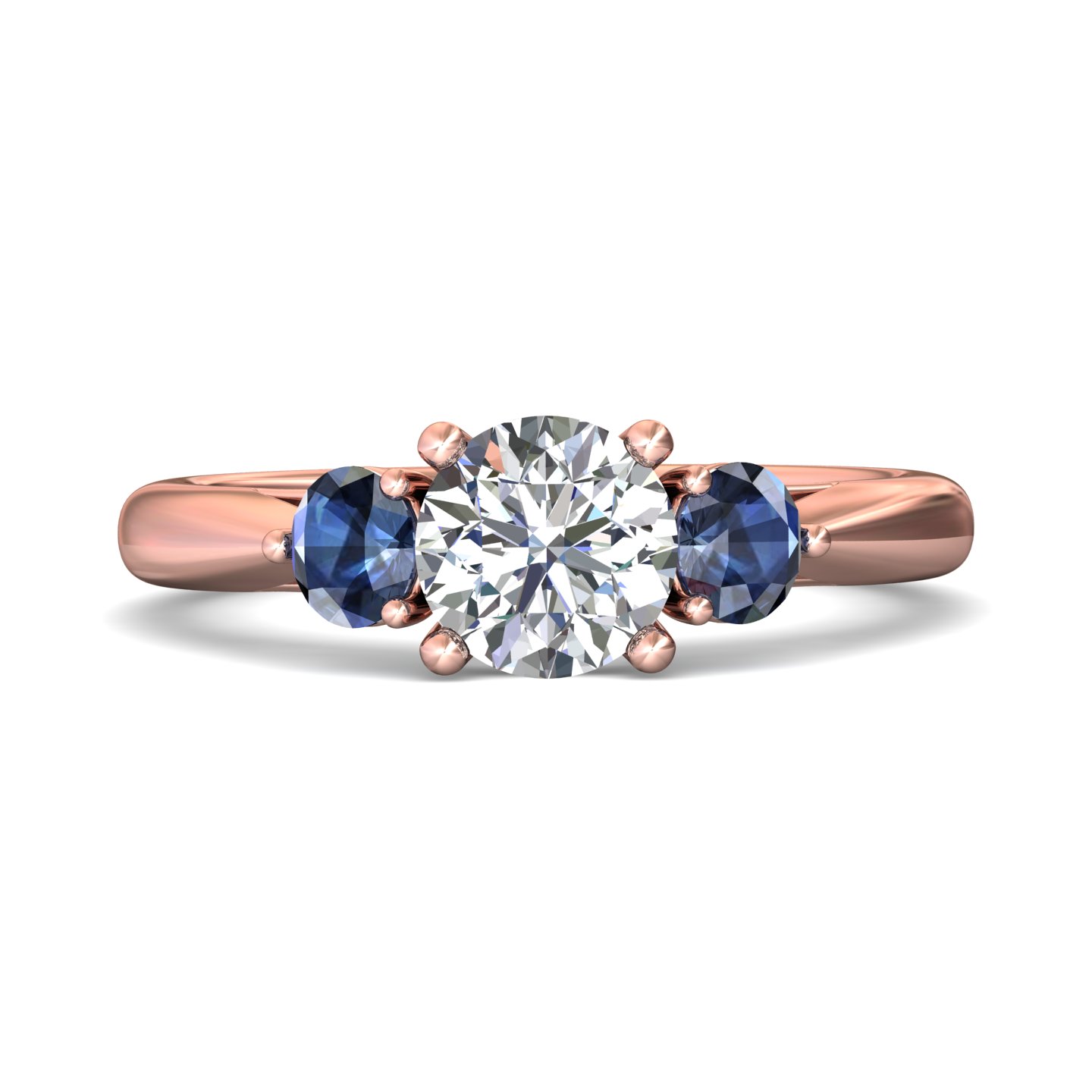 14K Rose Gold Round Diamond Engagement Ring
