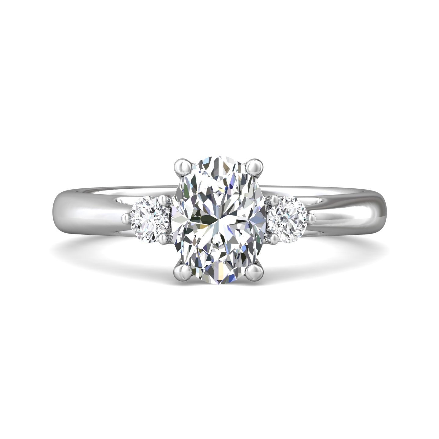  Platinum Oval Diamond Engagement Ring