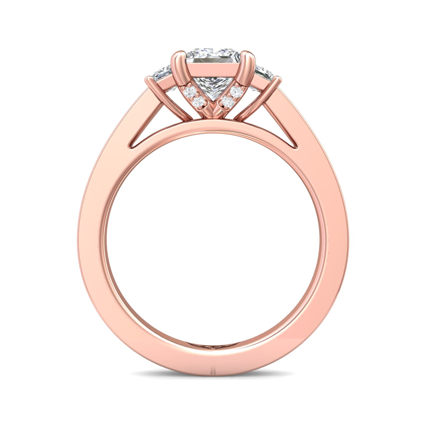 14K Rose Gold Princess Diamond Engagement Ring