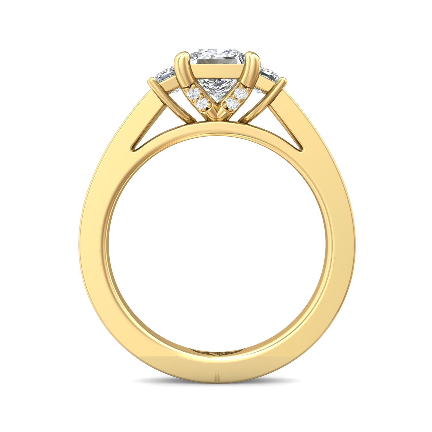 14K Yellow Gold Princess Diamond Engagement Ring