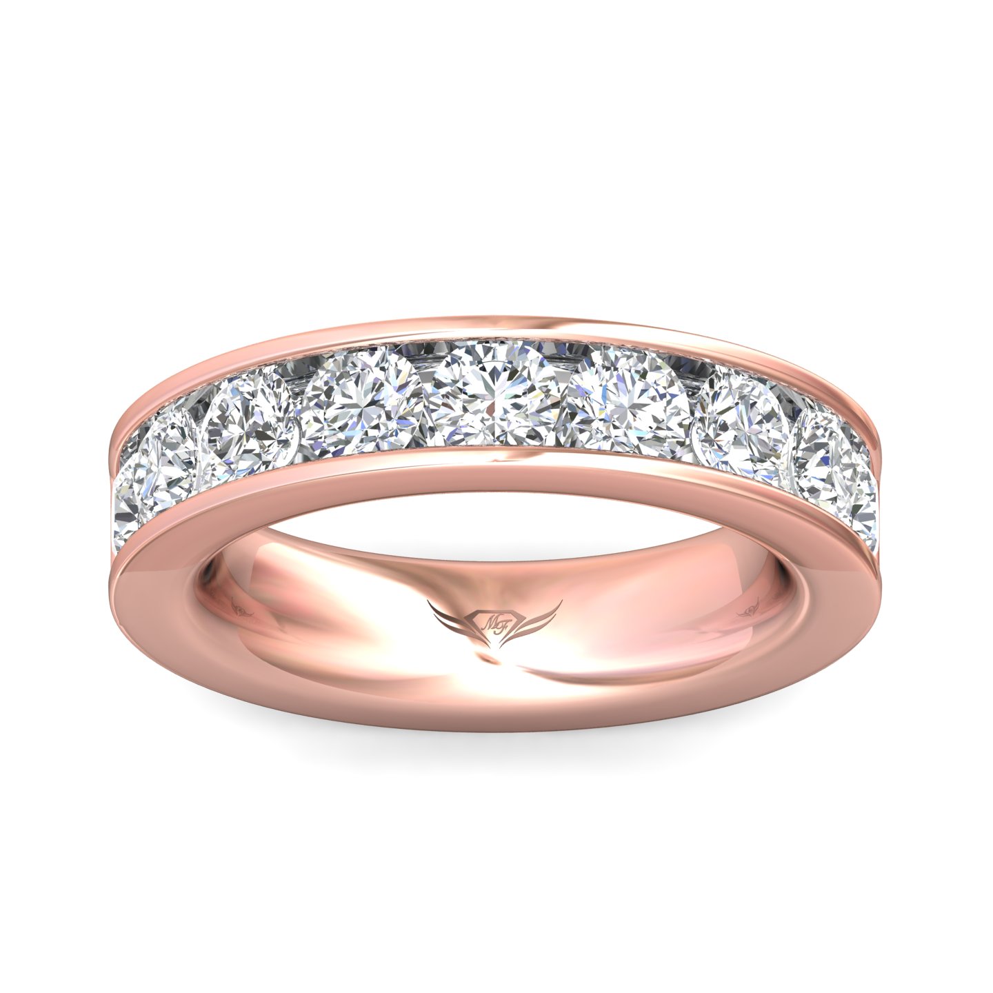 14K Rose Gold and Platinum Wedding Band