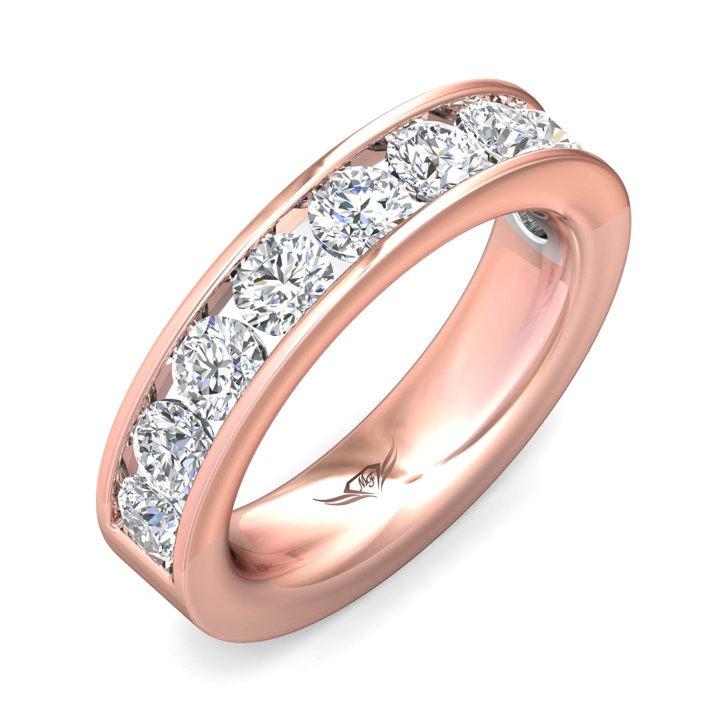 14K Rose Gold and Platinum Wedding Band