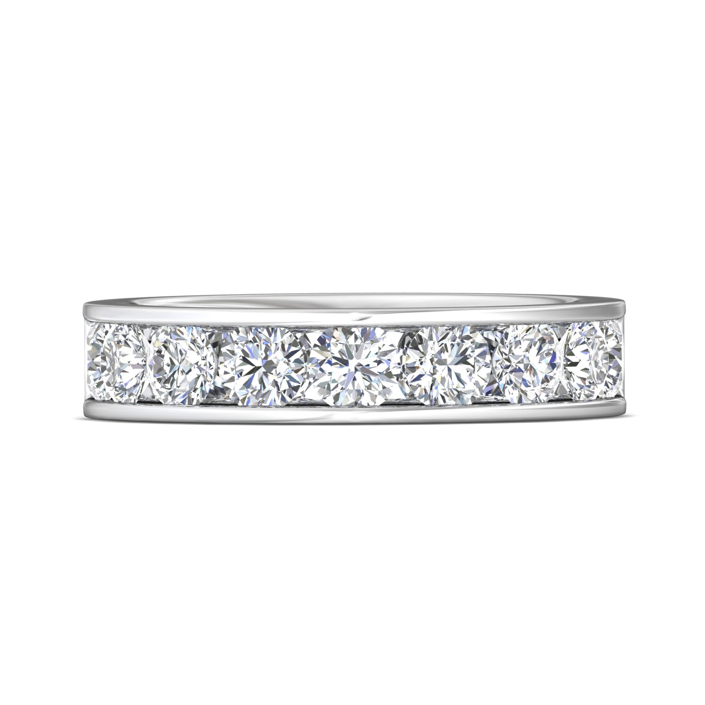 18K White Gold Wedding Band