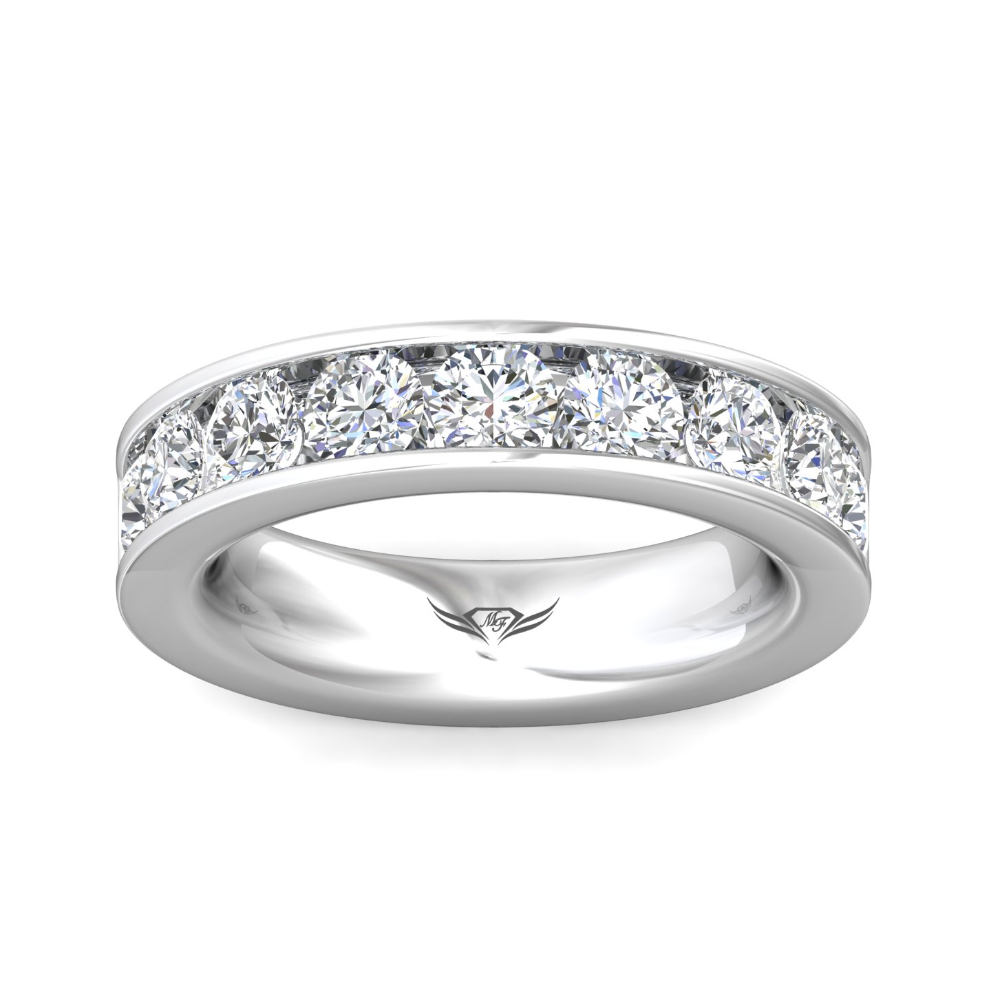 14K White Gold Wedding Band