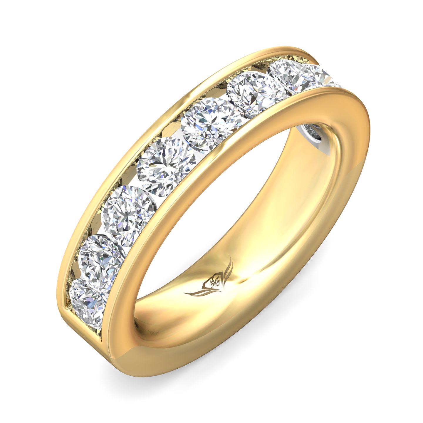 14K Yellow Gold and Platinum Wedding Band