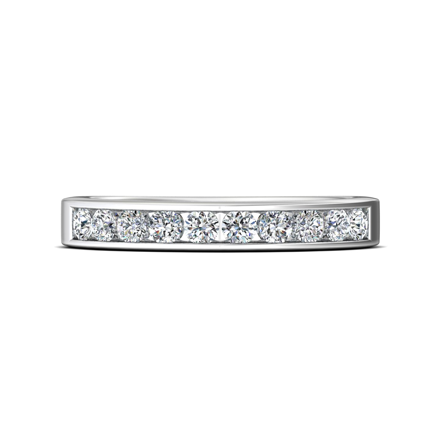 14K White Gold Wedding Band