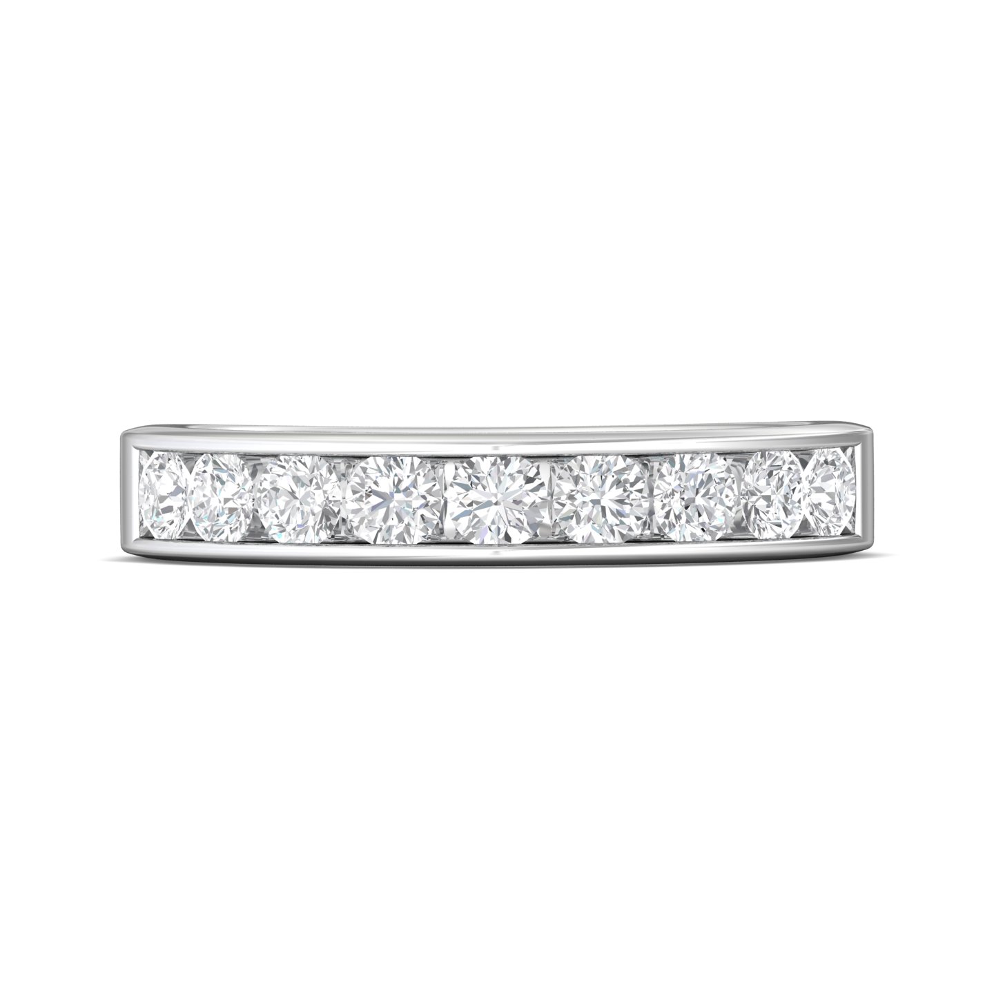 14K White Gold Wedding Band