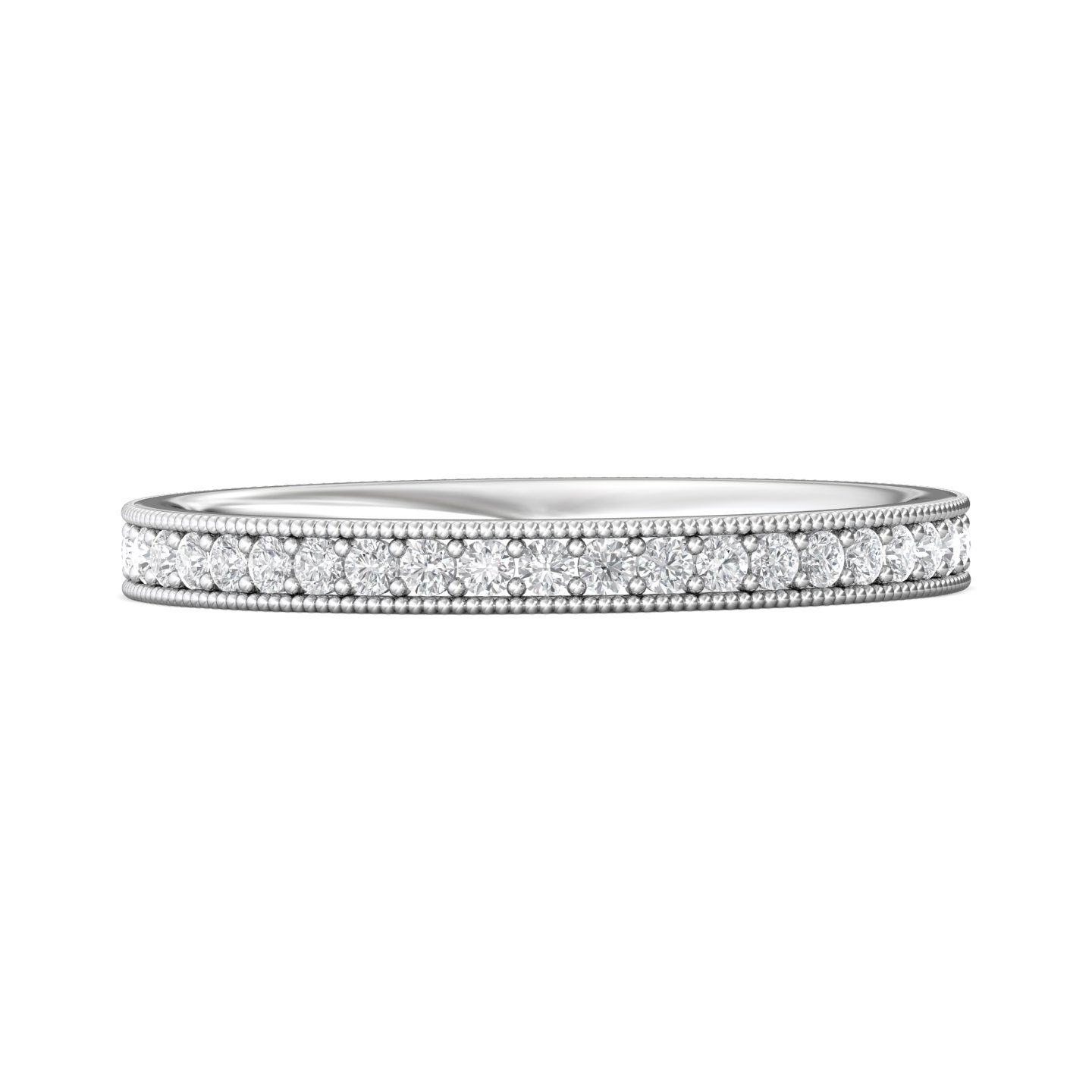 18K White Gold Wedding Band