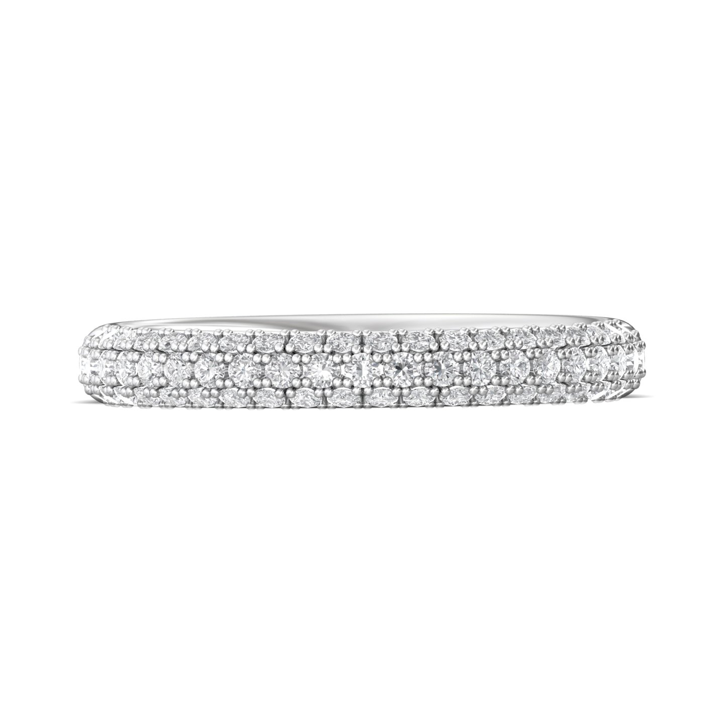 14K White Gold Wedding Band
